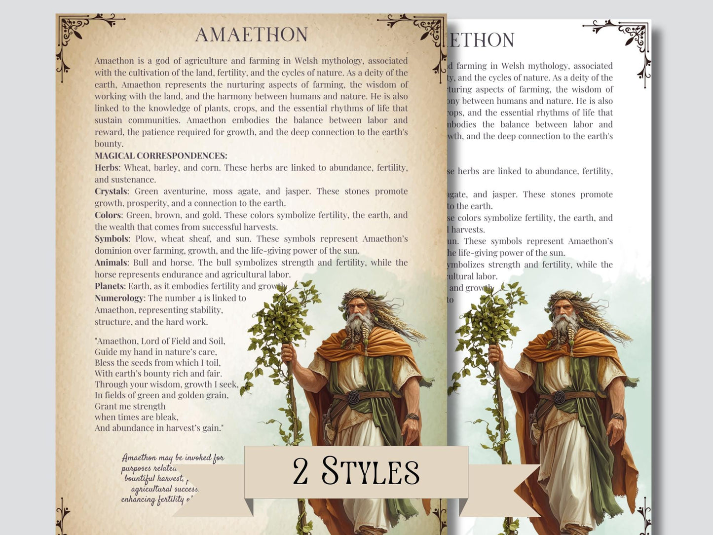 Welsh Gods and Goddesses & legendary figures. Beautiful pages for your Grimoire or Book of Shadows. Printable.