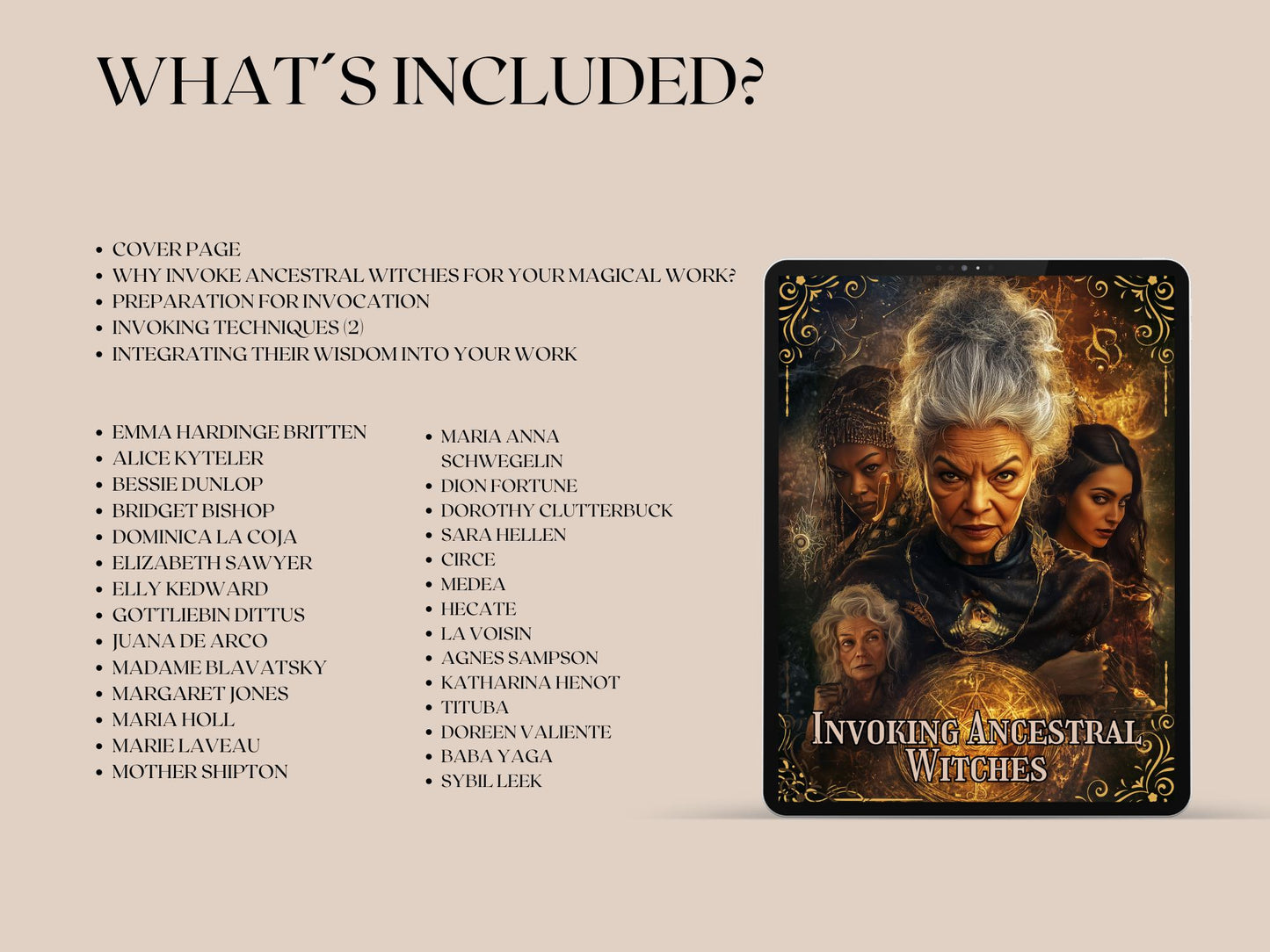 Invoking Ancestral Witches: Channeling the Power of Historical Sorceresses for Your Magical Work. Grimoire Cheat Sheets Pages. Printable.