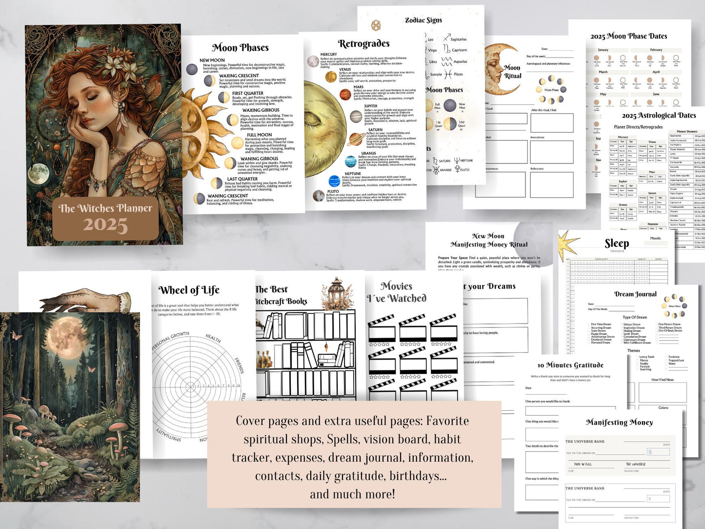 The Original 2025 Witches planner. Don't buy imitations. Monthly, Weekly, Daily, Moon Phases, Astrology, Habit Trackers & More! Printable