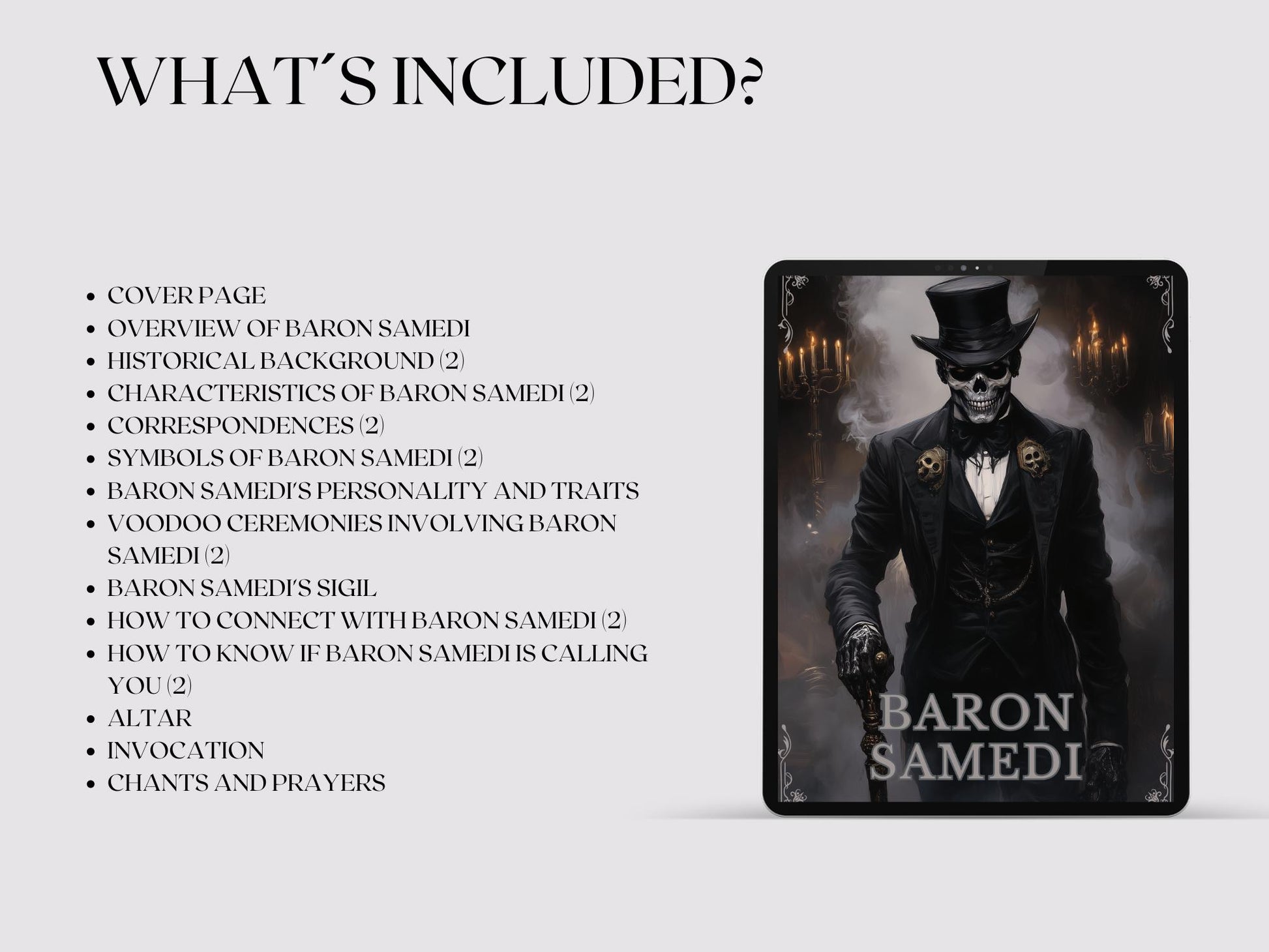 BARON SAMEDI. 21 Beautiful pages for your Grimoire or Book Of Shadows. Printable.