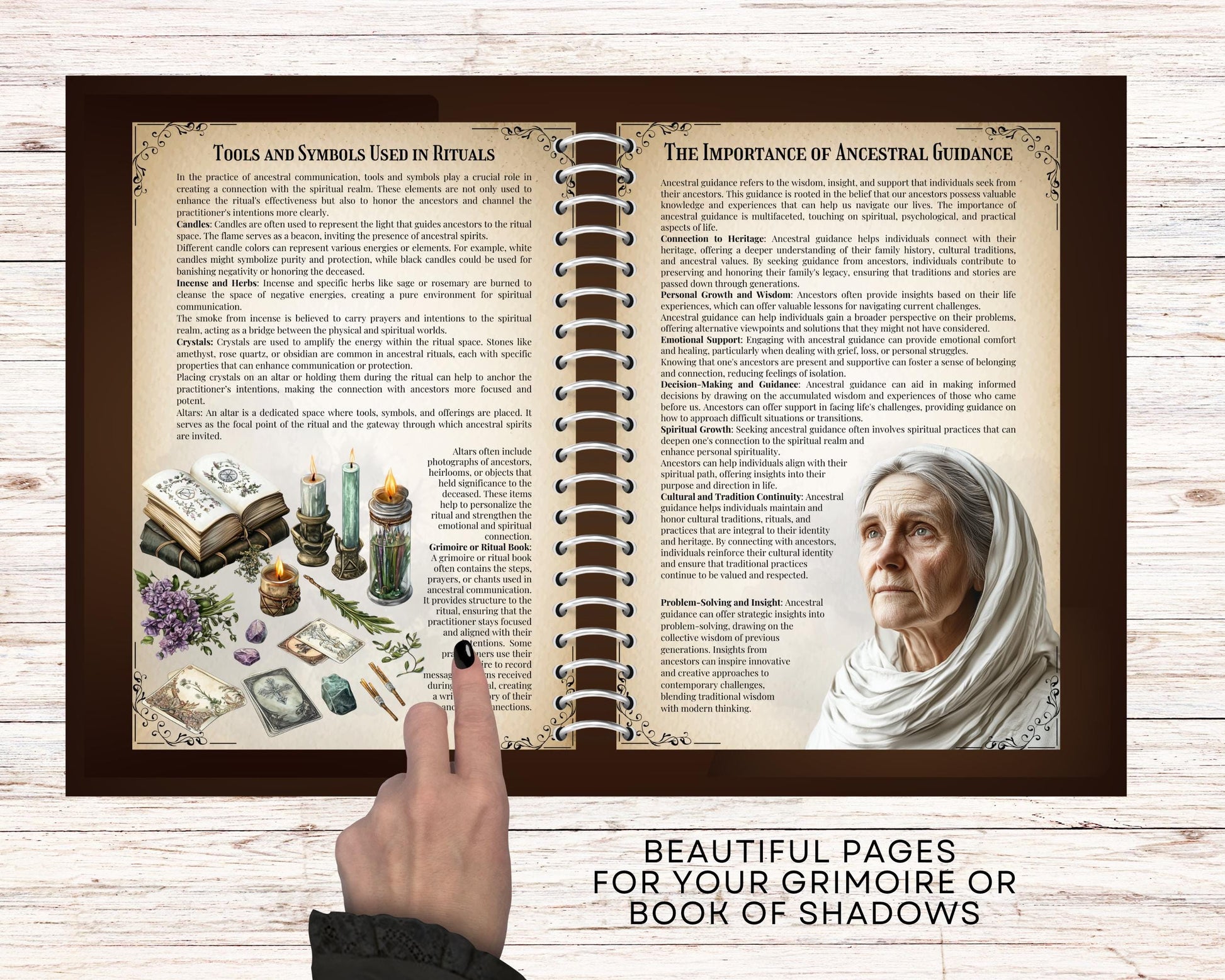 INVOKING ANCESTORS. Basic guide. Beautiful pages for your Grimoire or Book Of Shadows. Printable.