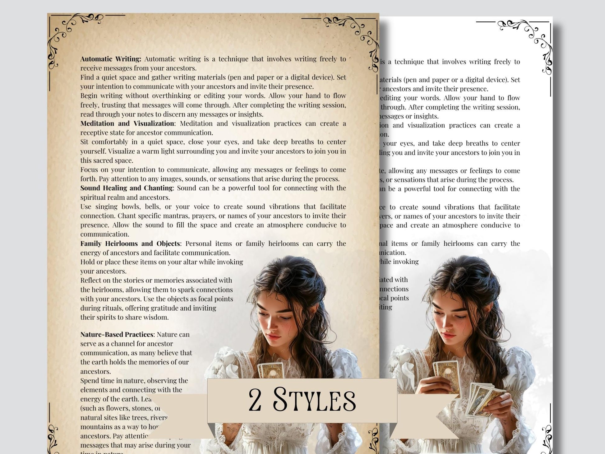 INVOKING ANCESTORS. Basic guide. Beautiful pages for your Grimoire or Book Of Shadows. Printable.