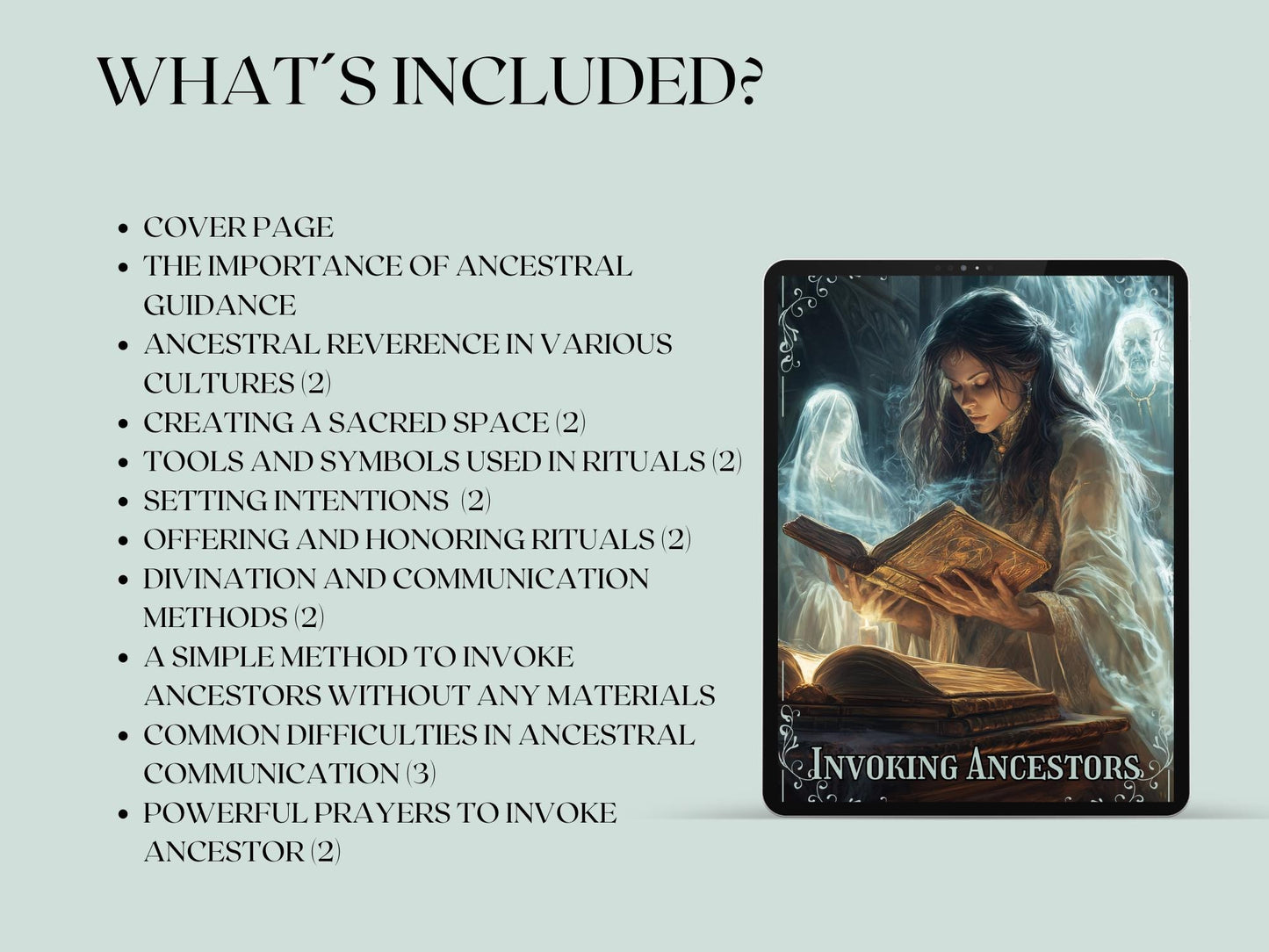 INVOKING ANCESTORS. Basic guide. Beautiful pages for your Grimoire or Book Of Shadows. Printable.