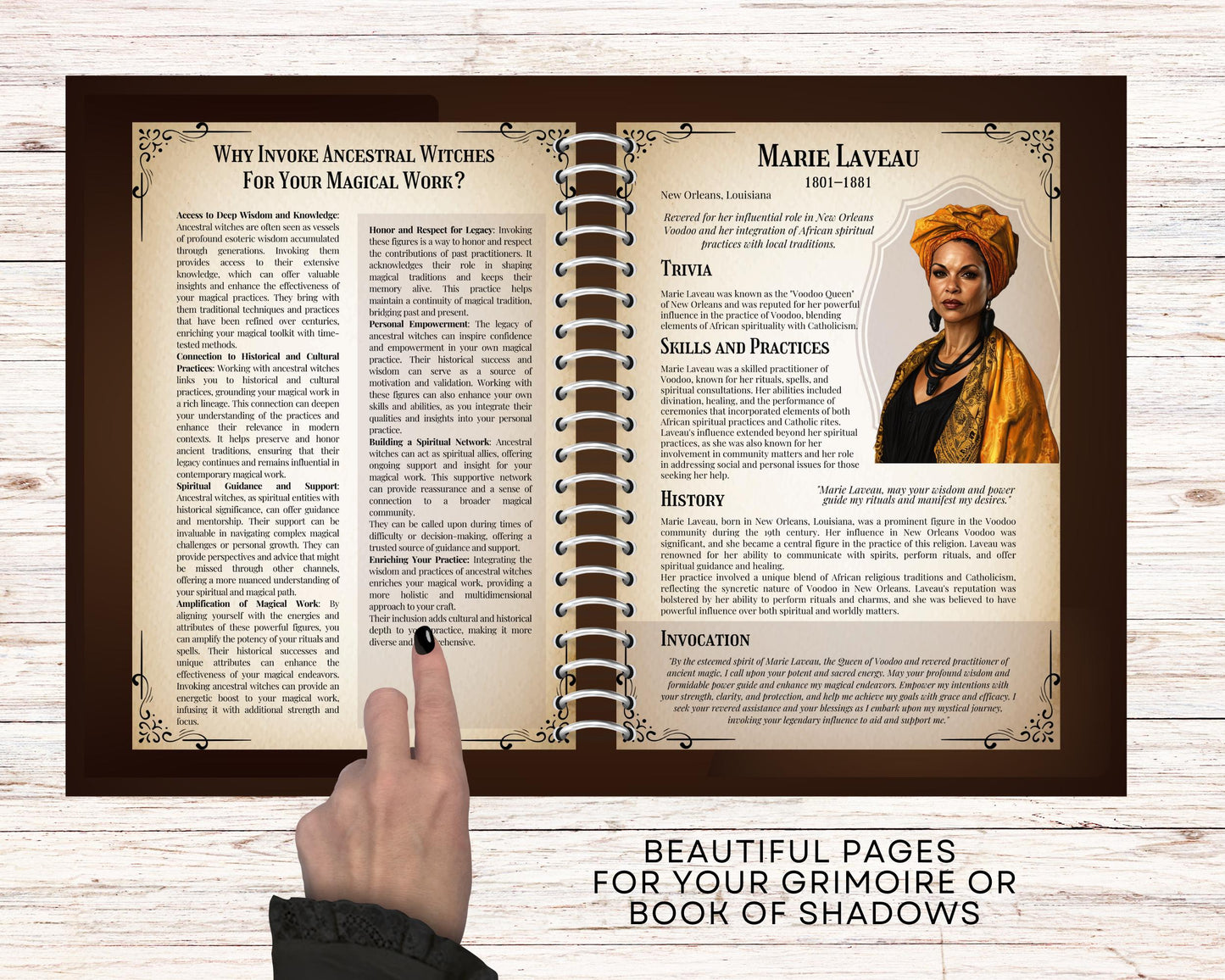 Invoking Ancestral Witches: Channeling the Power of Historical Sorceresses for Your Magical Work. Grimoire Cheat Sheets Pages. Printable.