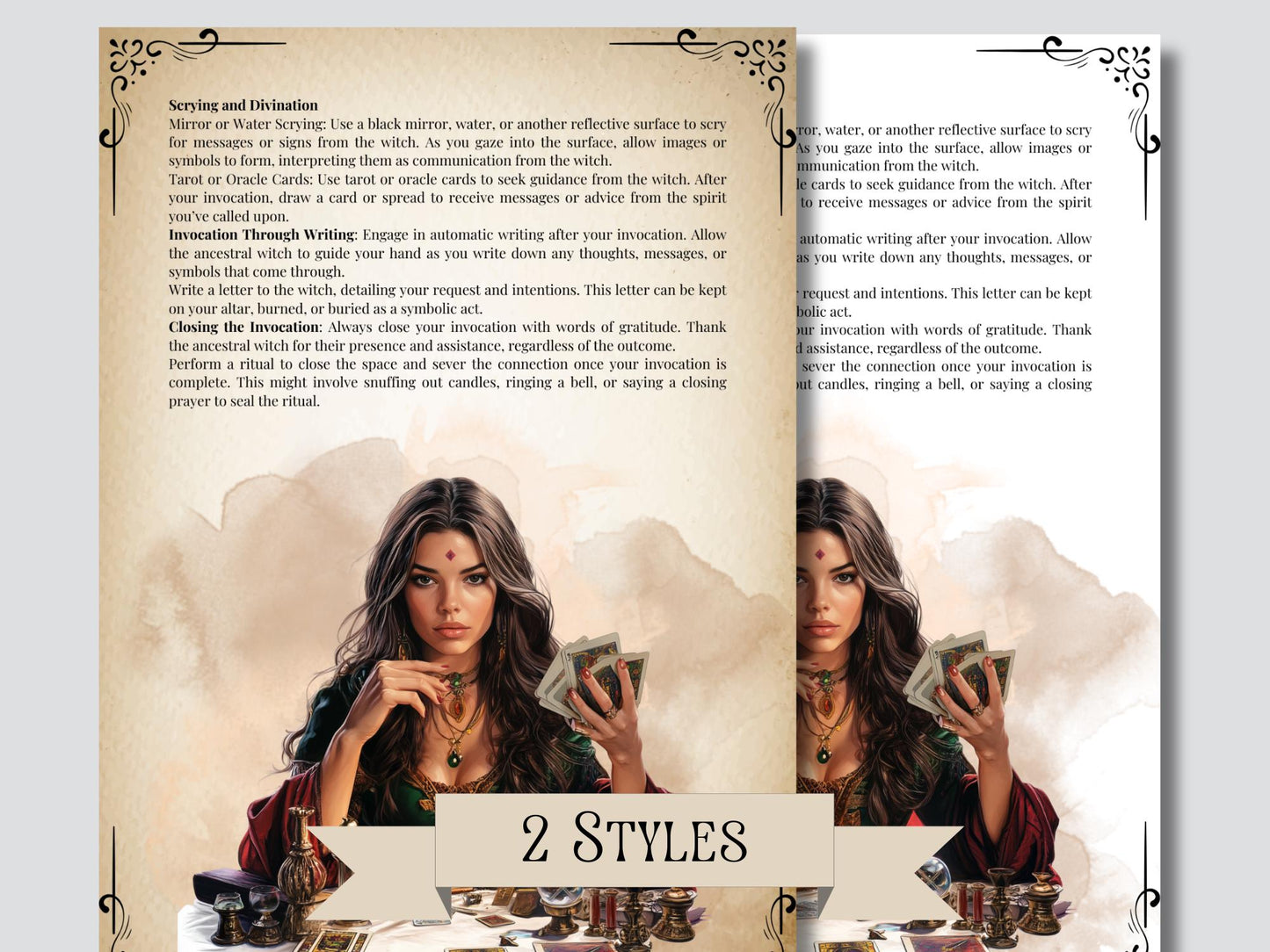 Invoking Ancestral Witches: Channeling the Power of Historical Sorceresses for Your Magical Work. Grimoire Cheat Sheets Pages. Printable.
