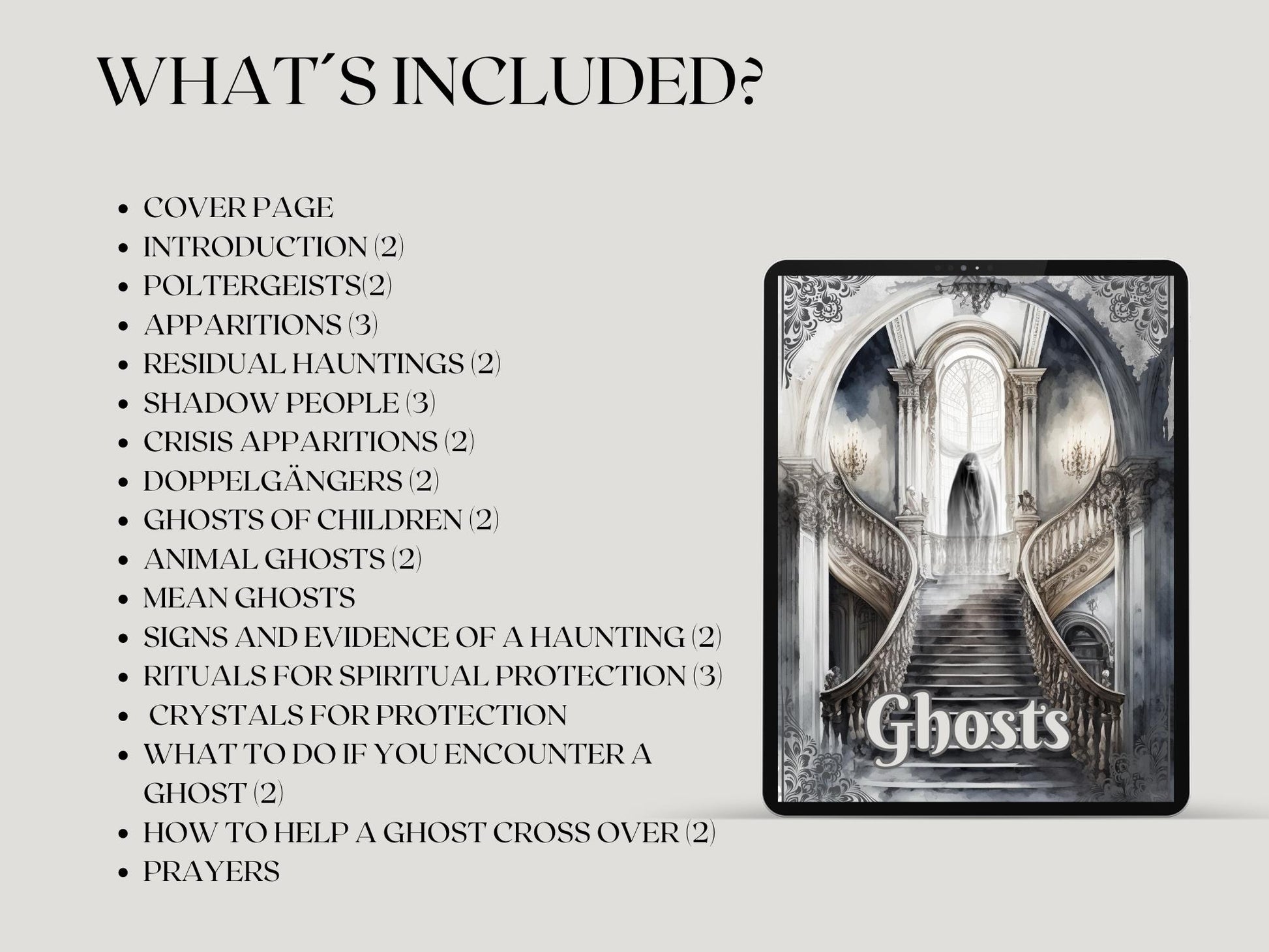 Ghosts. Beginners guide. 33 Beautiful pages for you Grimoire or Book Of Shadows. Printable