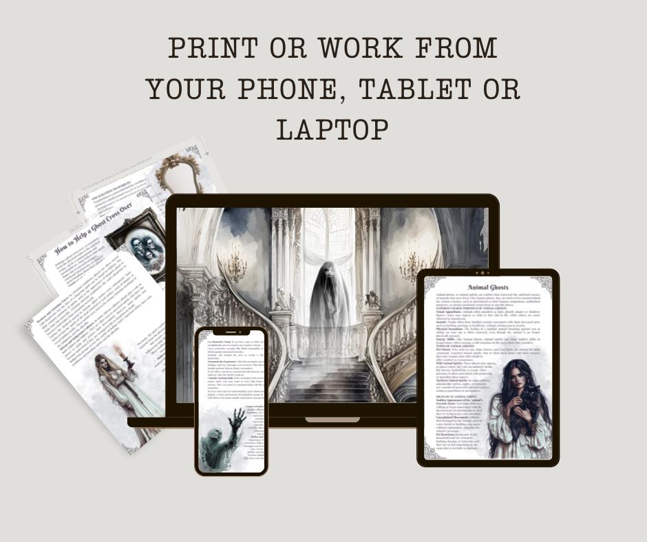 Ghosts. Beginners guide. 33 Beautiful pages for you Grimoire or Book Of Shadows. Printable