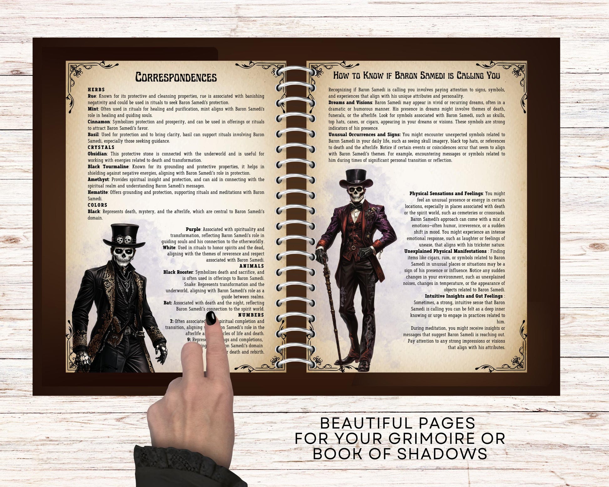 BARON SAMEDI. 21 Beautiful pages for your Grimoire or Book Of Shadows. Printable.