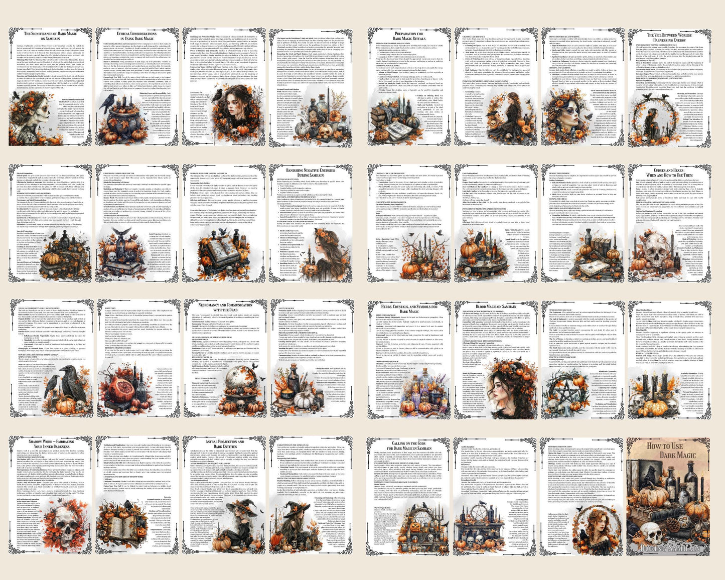 How to Use Dark Magic During Samhain. Beginner's Guide. 32 Beautiful pages for your Grimoire.