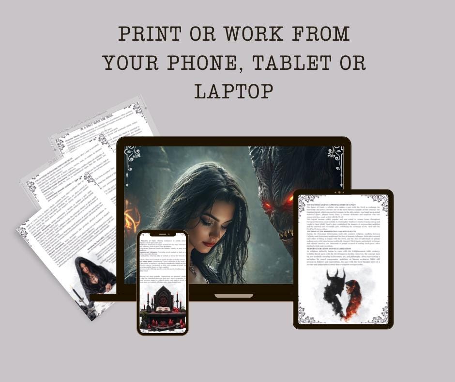 Pacts with the Devil. A Comprehensive Basic Guide. Printable Grimoire pages.