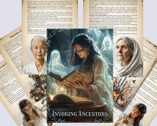 INVOKING ANCESTORS. Basic guide. Beautiful pages for your Grimoire or Book Of Shadows. Printable.