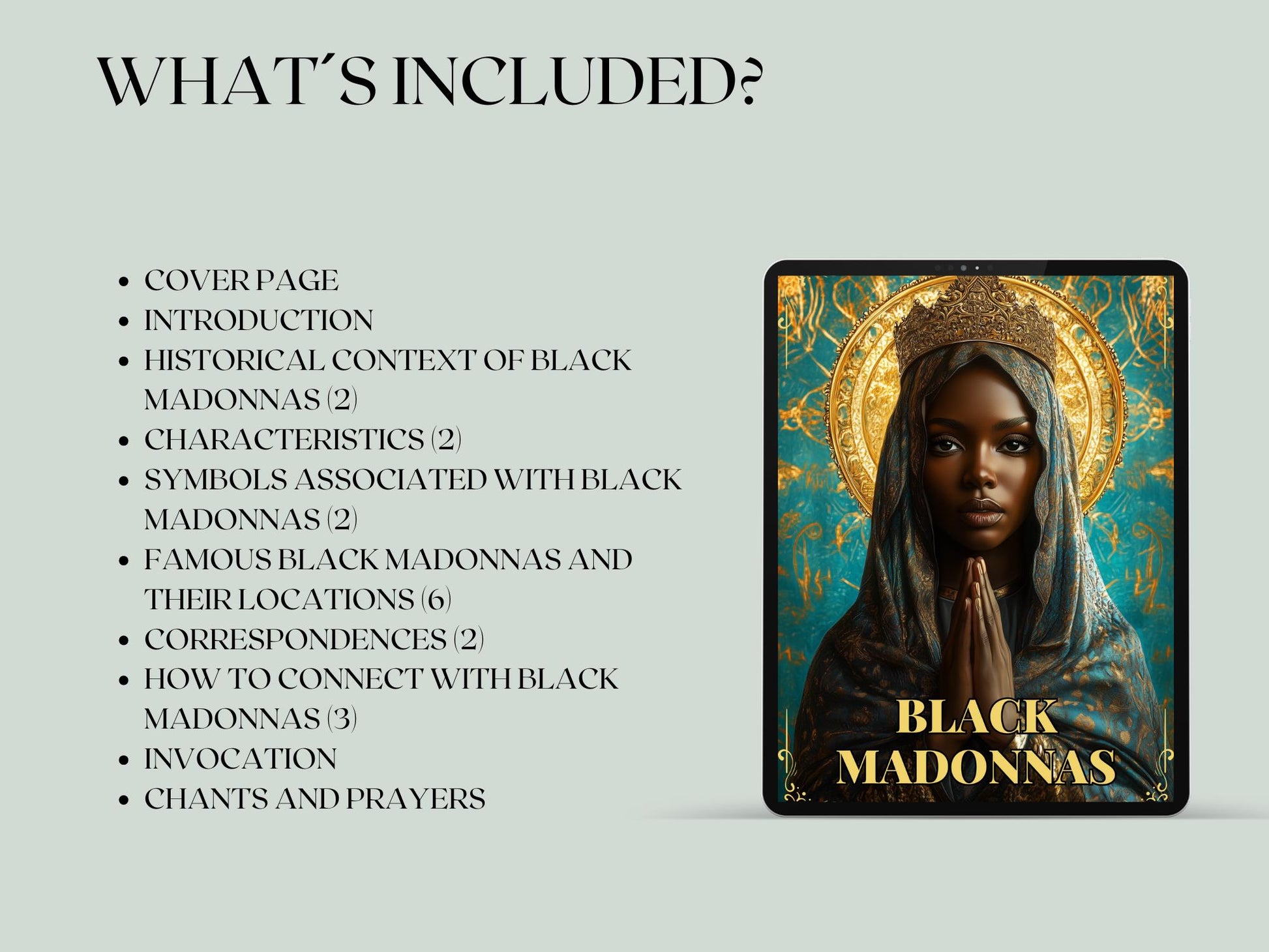Black Madonnas. Beautiful pages for your Grimoire or Book Of Shadows. Printable.