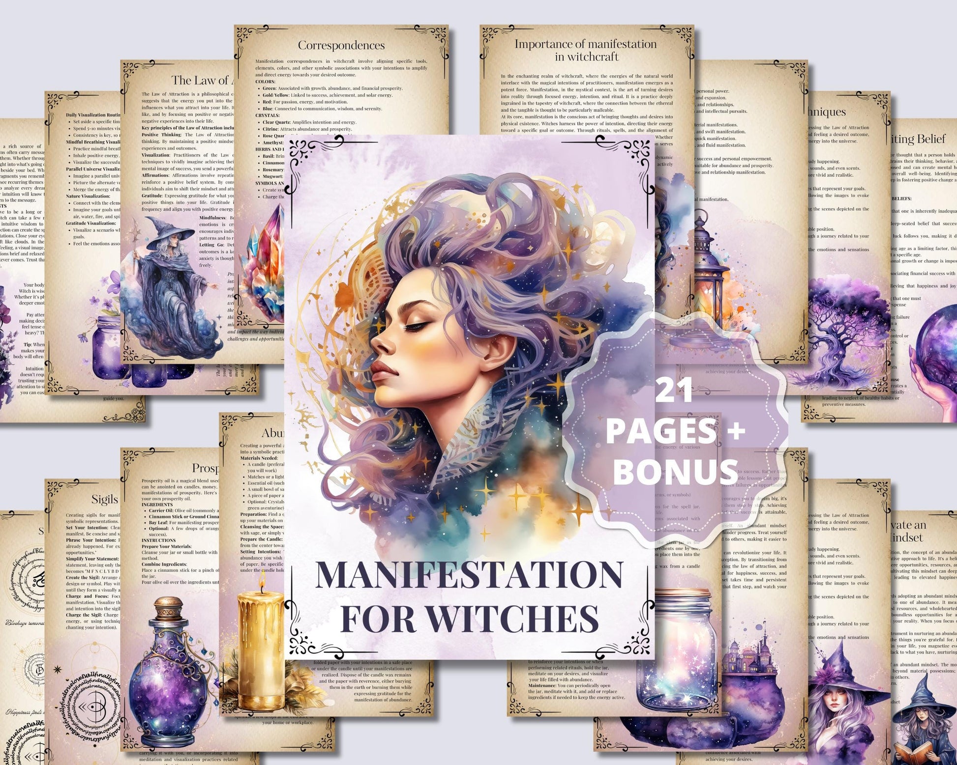 Manifestation for Witches Bundle. Guide, Rituals, Correspondences, and More!+ BONUS!.Printable Pages