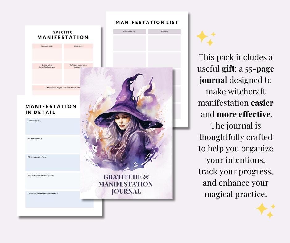 Manifestation for Witches Bundle. Guide, Rituals, Correspondences, and More!+ BONUS!.Printable Pages