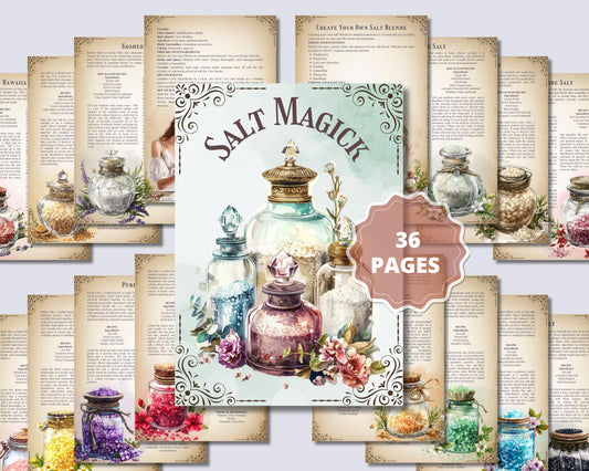 SALT MAGICK. Witch Salt recipes. Basic Guide. The most complete. Printable