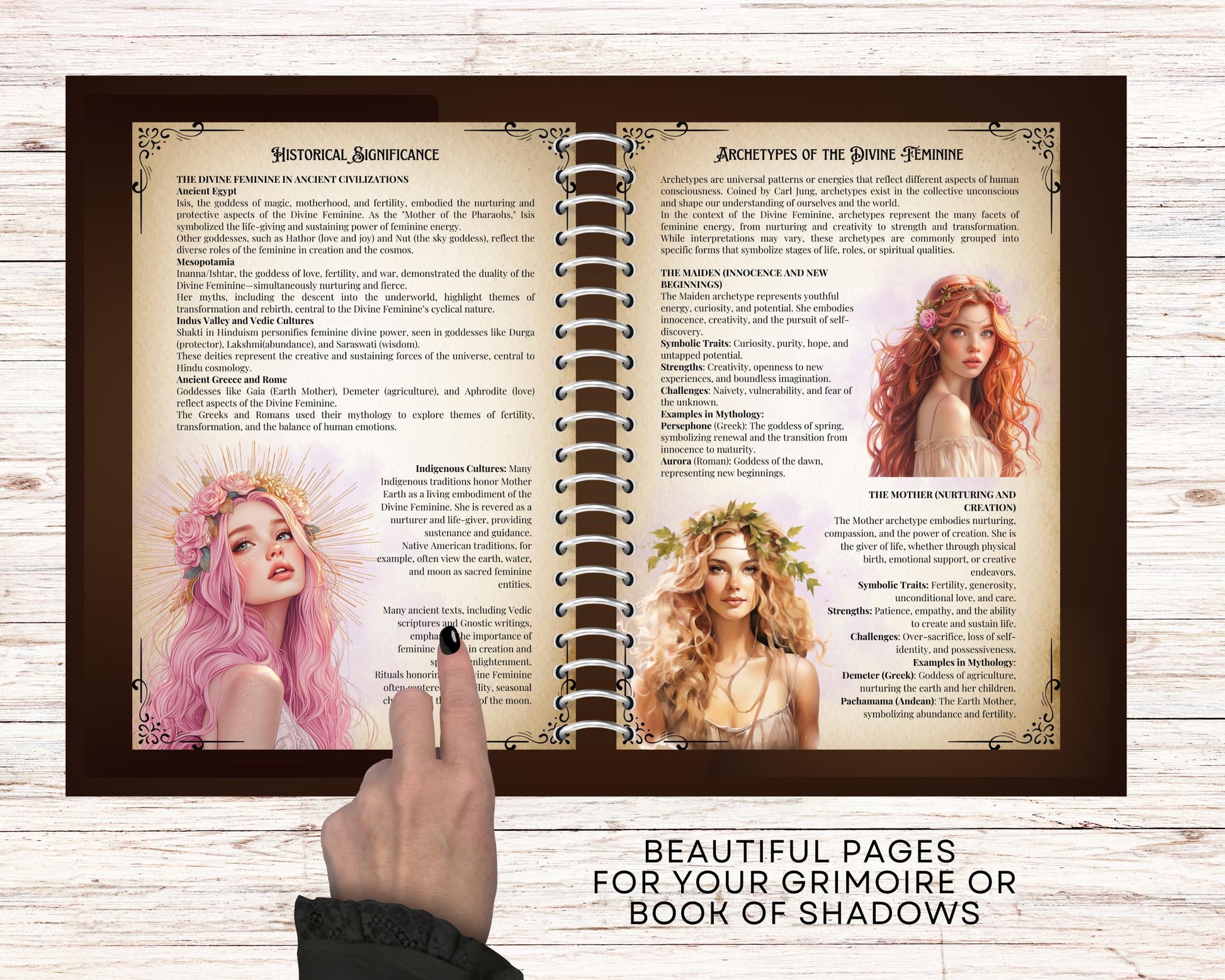 Divine Feminine Bundle. Rituals, Correspondences, Sacred Dance, Affirmations, Meditation, Shadow aspects prompts, and More! - Printable