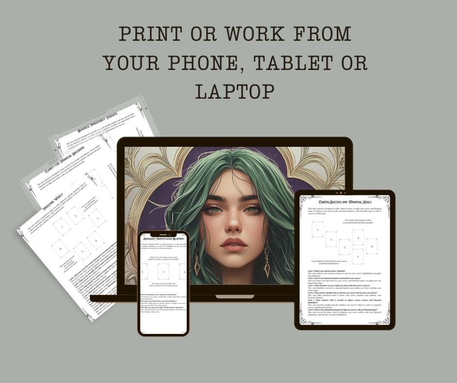 Money and Prosperity Tarot Spreads Journal. 20 Tarot Spreads to unlock your financial potential. Printable