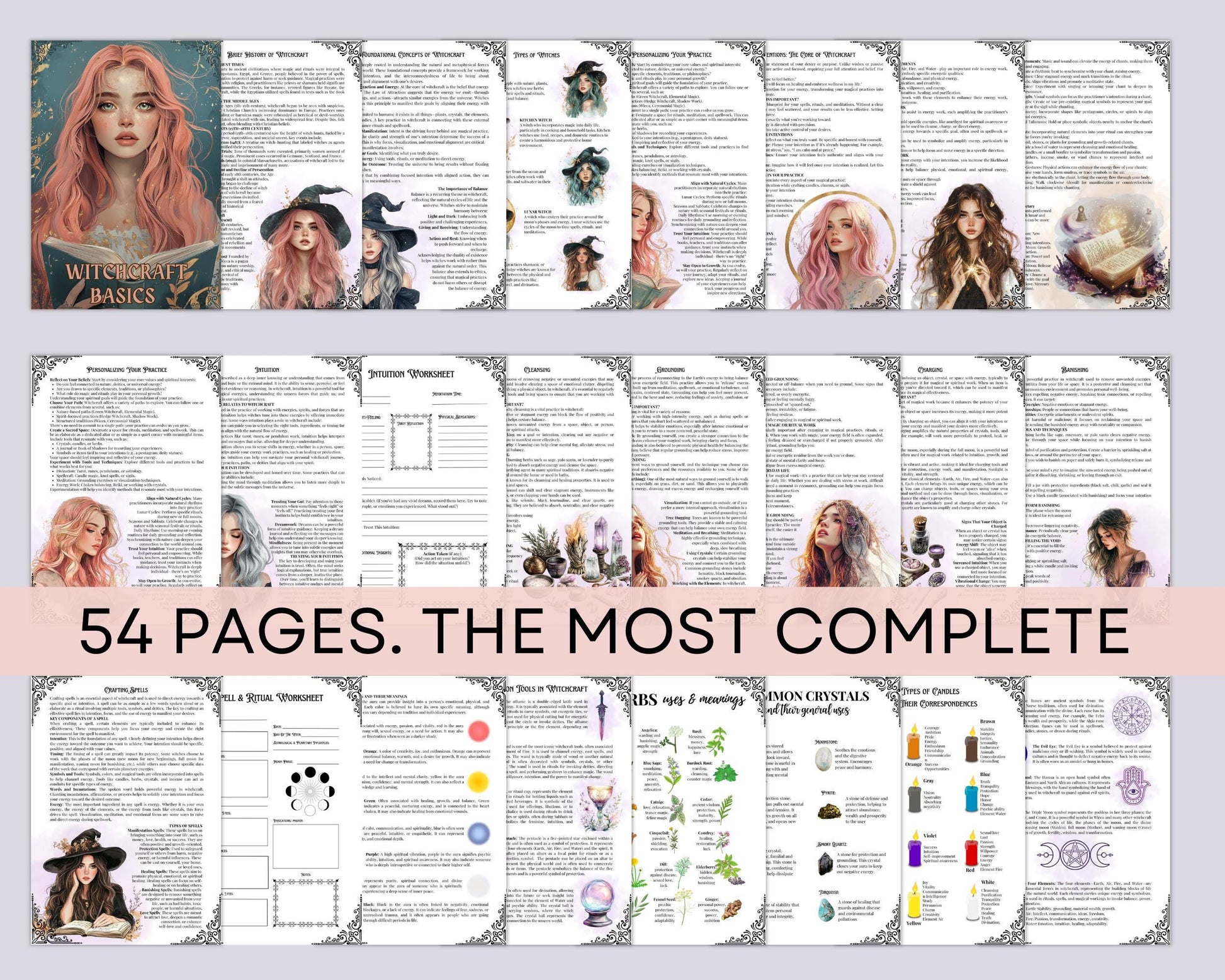 Baby Witch Bundle. Basics of Witchcraft. The most complete. Energy Work, Deities, Cleansing, Altars, Spells, and More! - Printable Pages