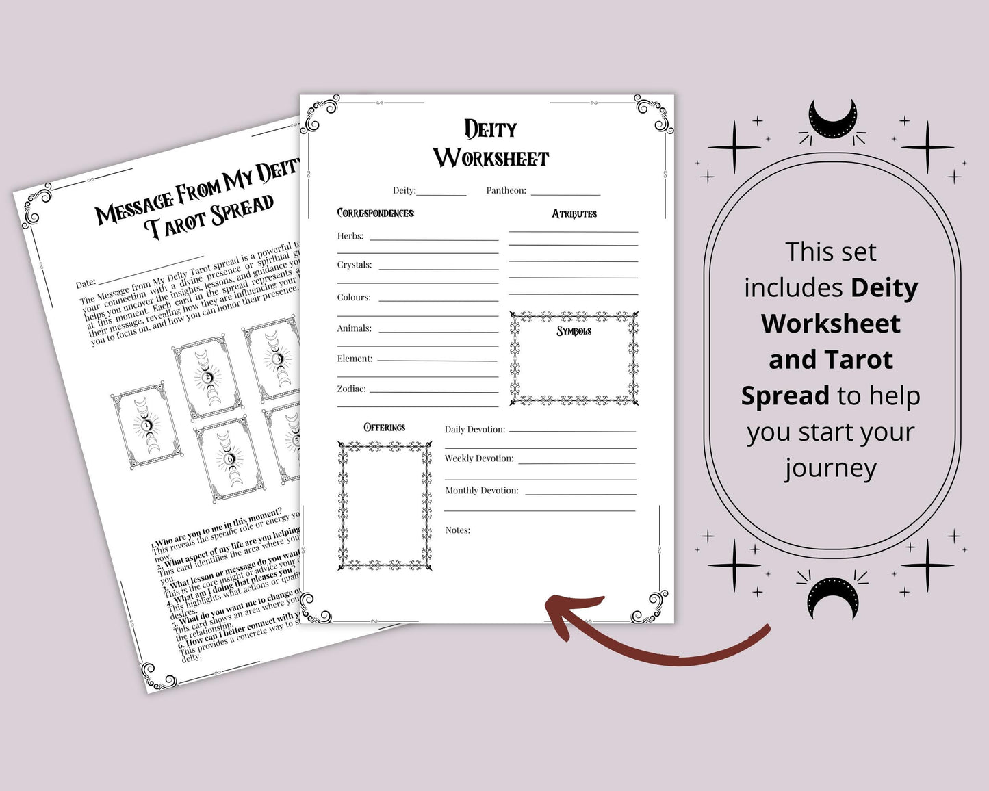 Guide To The Basics Of Deity Work. Beautiful pages. Printable