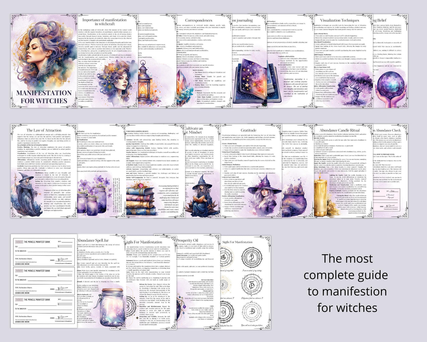 Manifestation for Witches Bundle. Guide, Rituals, Correspondences, and More!+ BONUS!.Printable Pages