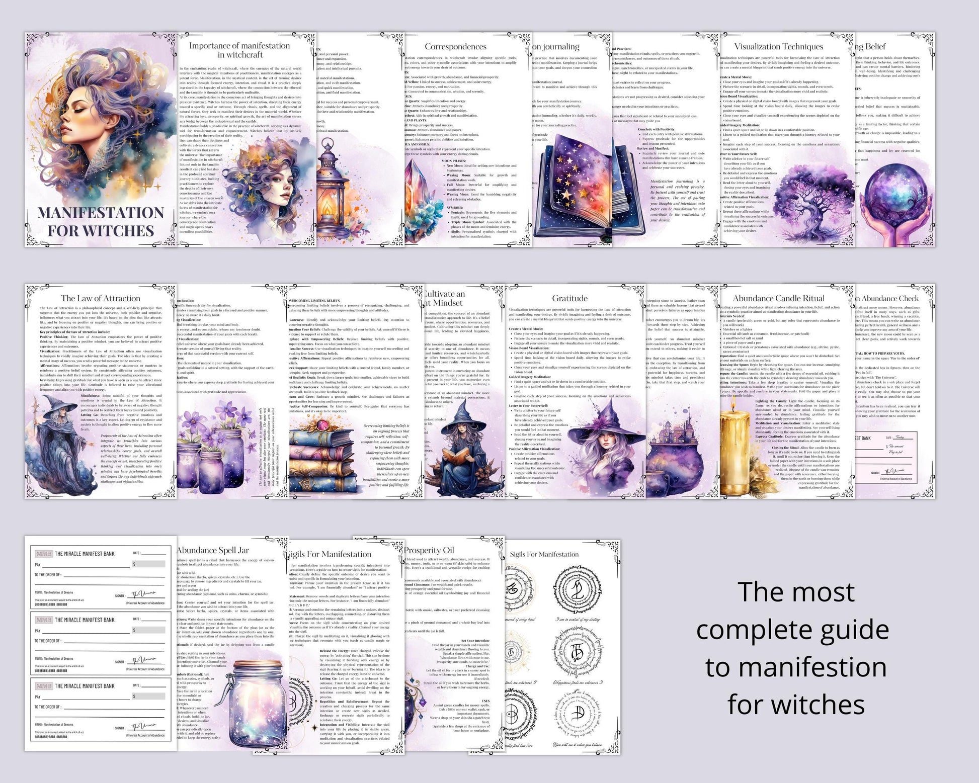 Manifestation for Witches Bundle. Guide, Rituals, Correspondences, and More!+ BONUS!.Printable Pages