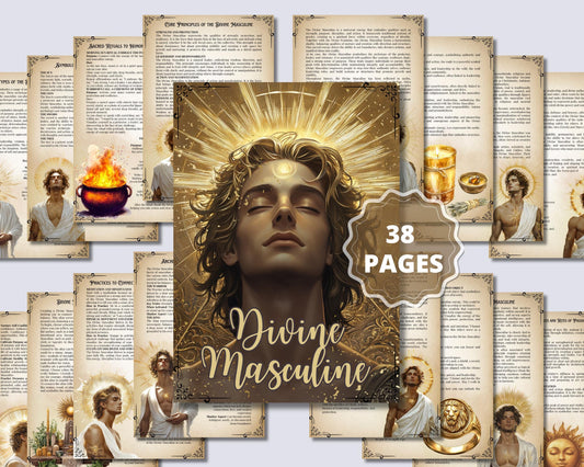 Divine Masculine Bundle. Rituals, Correspondences, Affirmations, Shadow aspects prompts, and More! Printable
