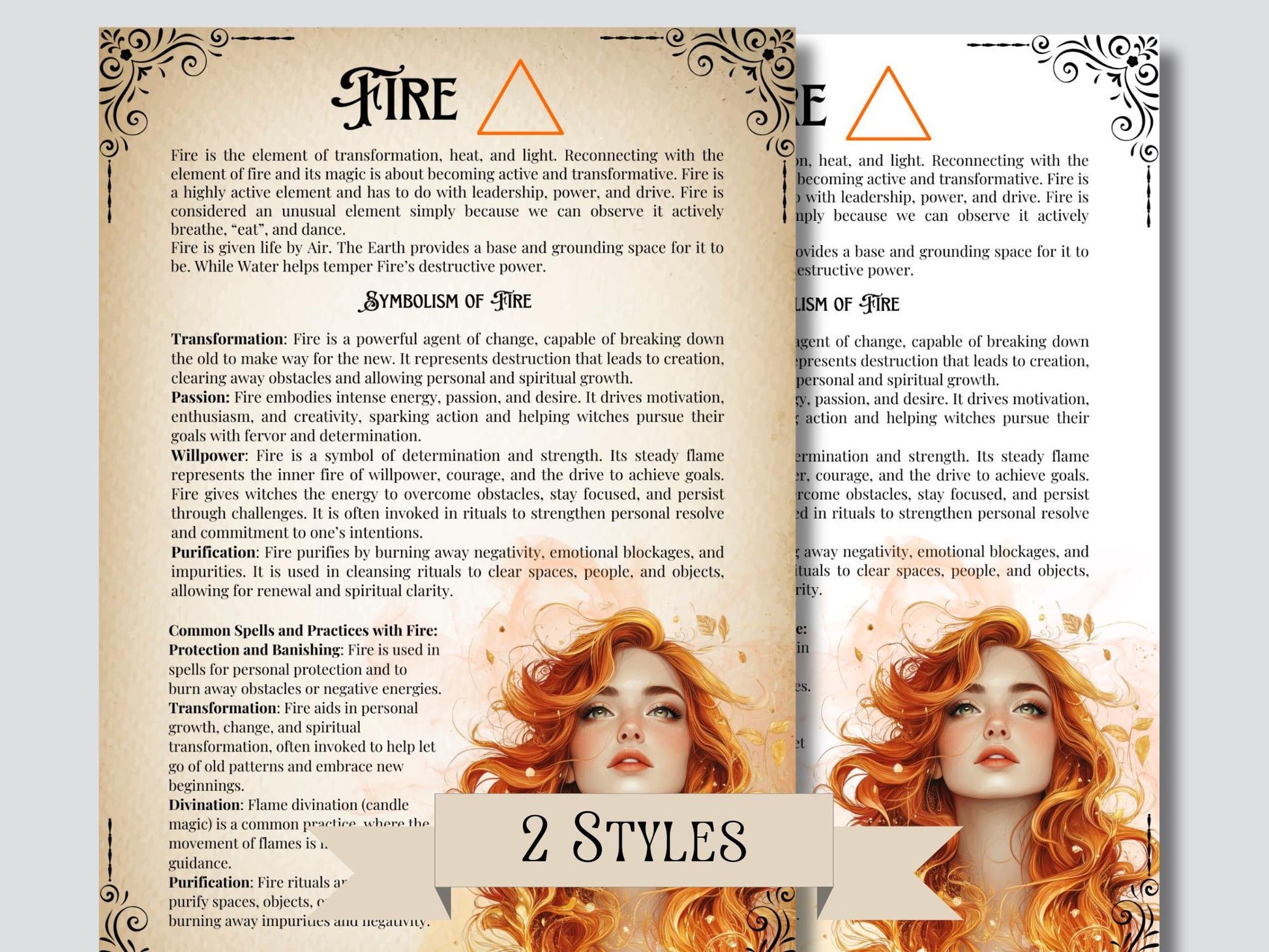 Elements Guide & Worksheet. Basic Guide to Using the Elemental Magick in Witchcraft. Beautiful Printable Pages