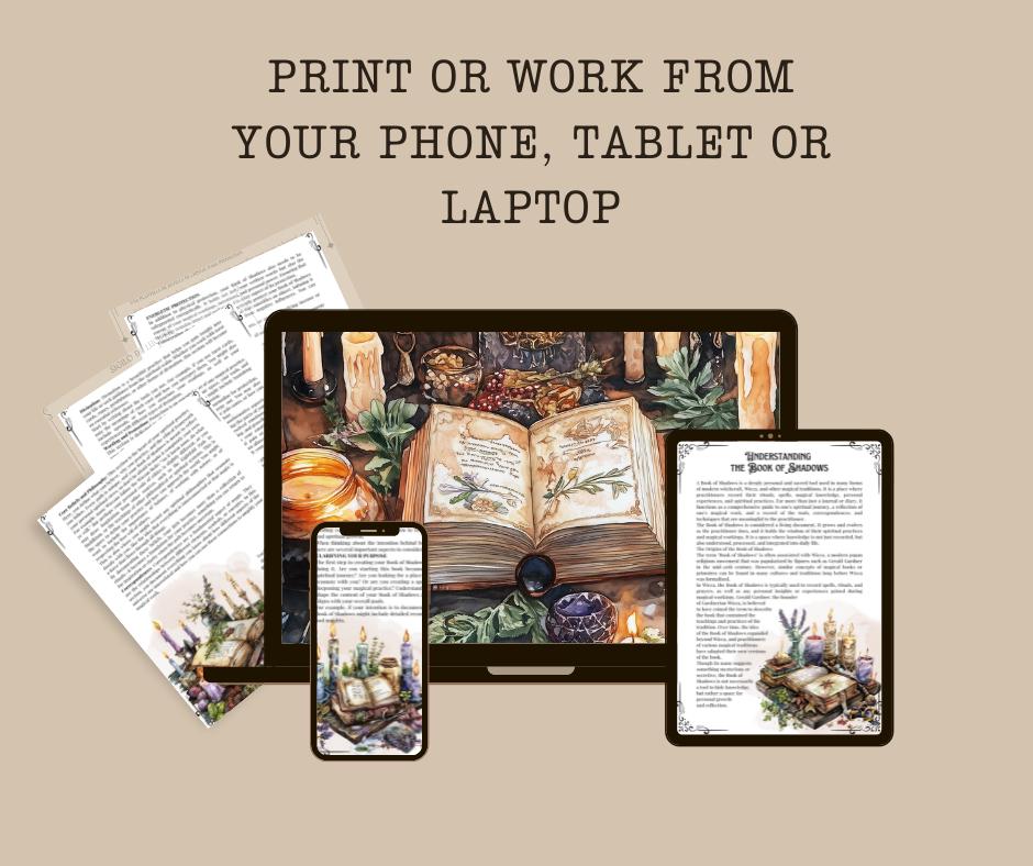 How to make a Book Of Shadows + BONUS (BOS dividers pages). Beautiful pages. Instant download.