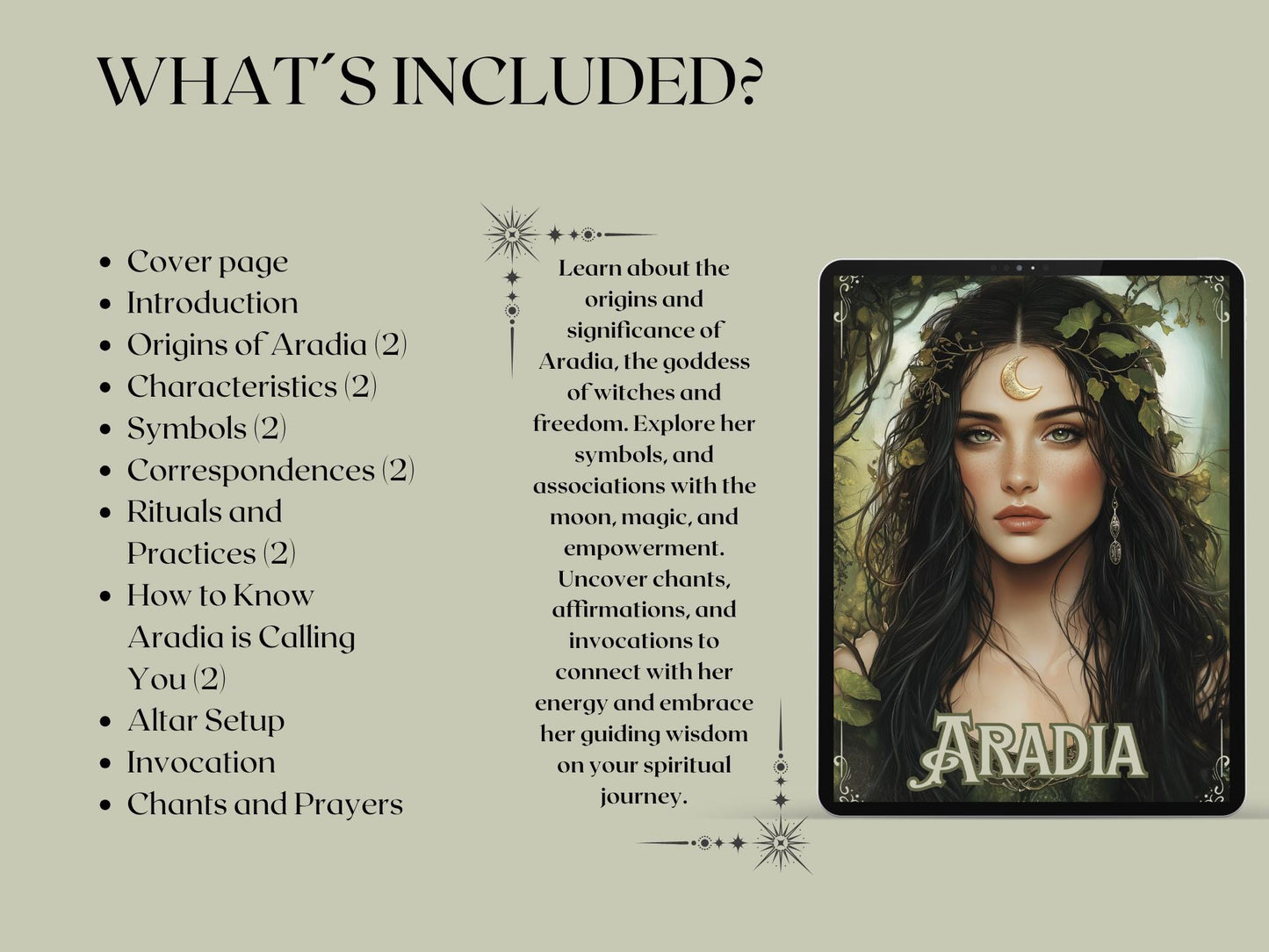 Aradia. Goddess of Freedom and Lunar Power. 17 Beautiful pages for your Grimoire or Book Of Shadows. Printable.