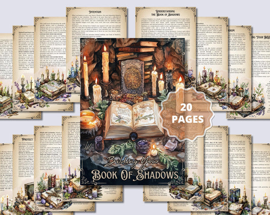 How to make a Book Of Shadows + BONUS (BOS dividers pages). Beautiful pages. Instant download.