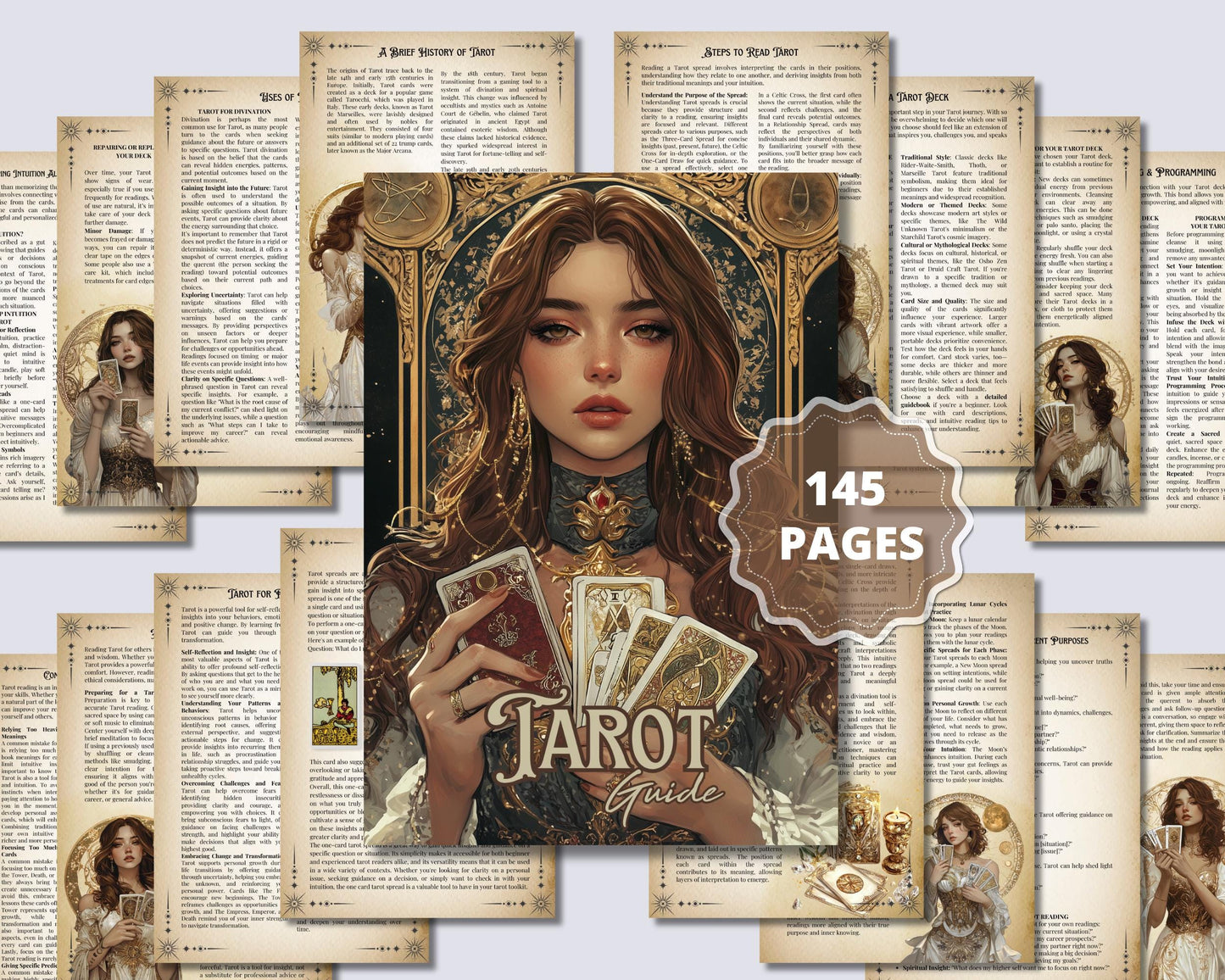 Tarot Beginner's Guide. Card Meanings, Spreads, Cheat Sheets, Journal pages & More! Printable Pages