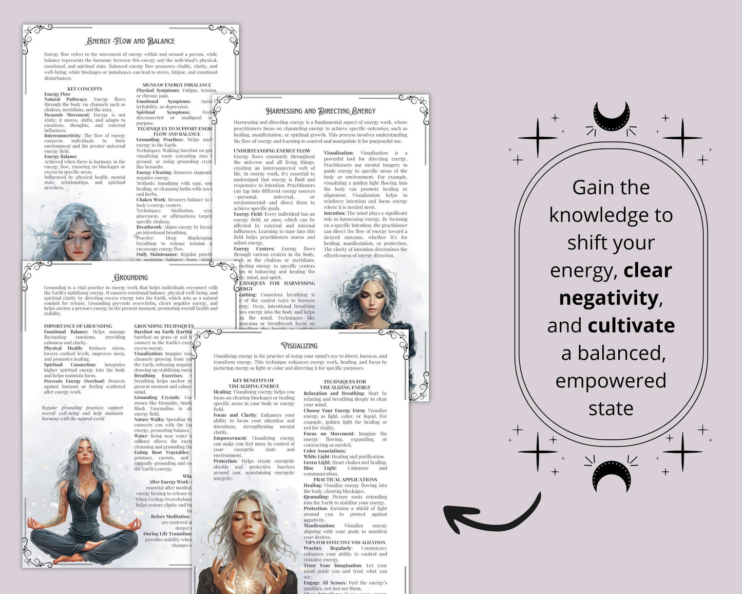 Energy Work Bundle. Complete Guide from Basic to Advanced, Energy Types, Healing, Protection, Tools, & More. Beautiful Printable Pages