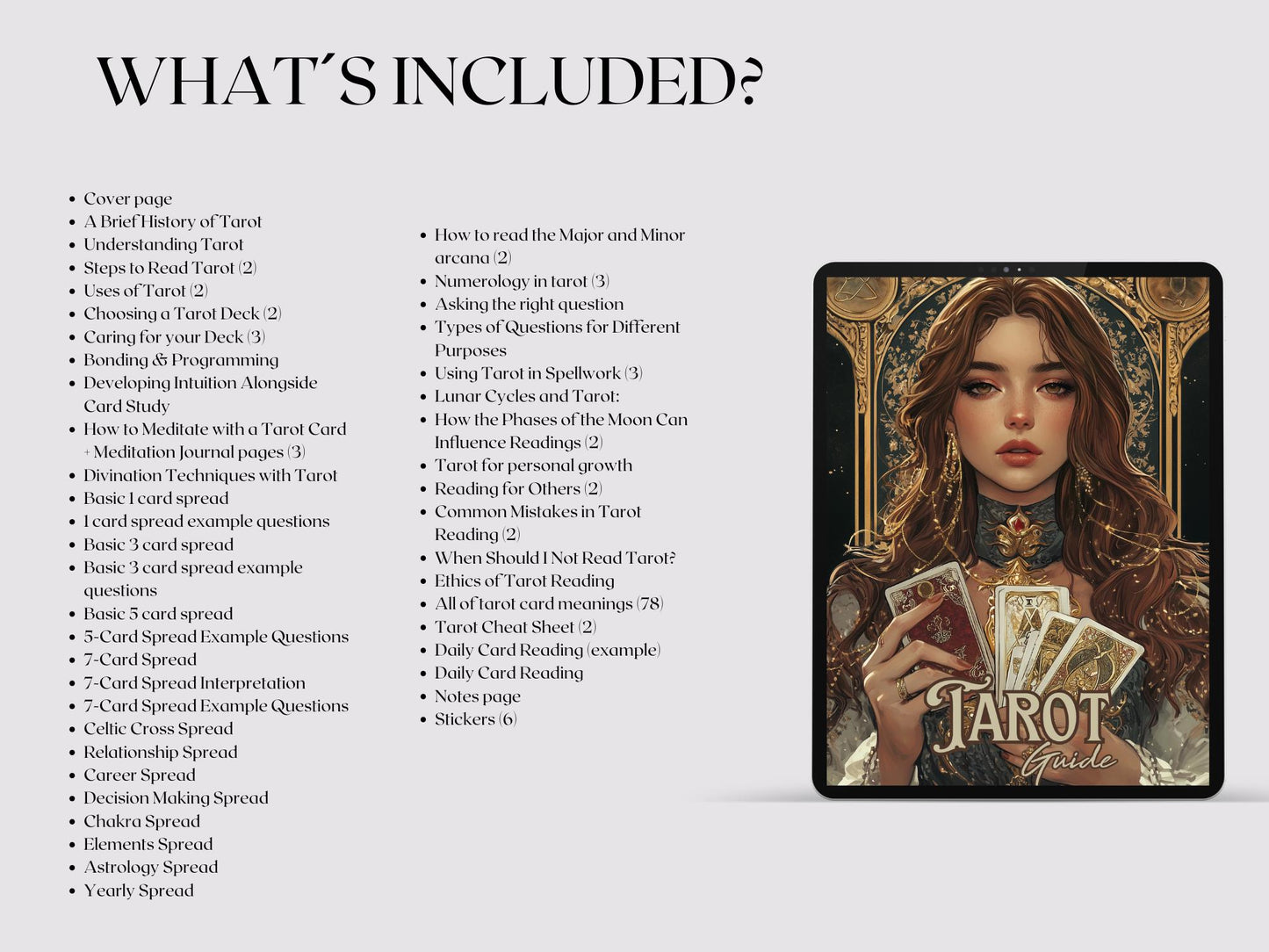 Tarot Beginner's Guide. Card Meanings, Spreads, Cheat Sheets, Journal pages & More! Printable Pages