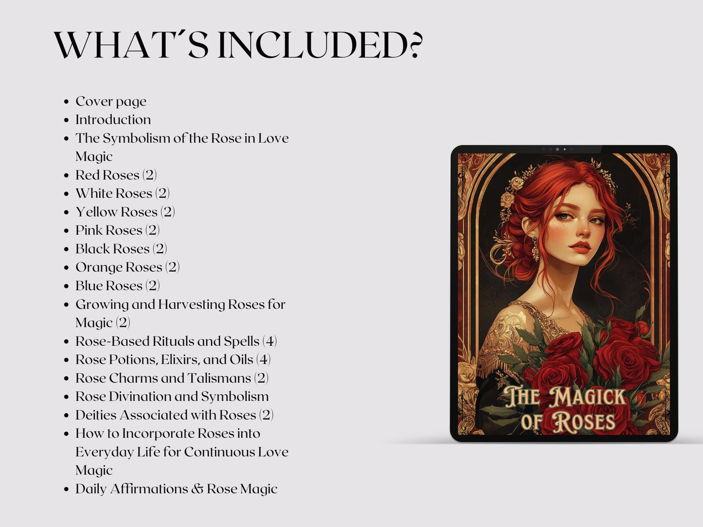 The Magic Of Roses. Beautiful pages for your Grimoire or Book Of Shadows. Printable