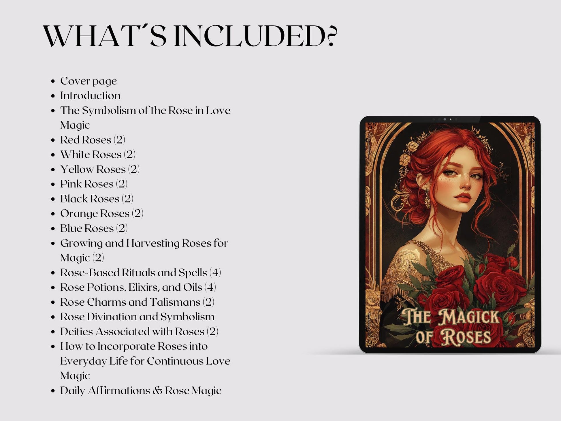 The Magic Of Roses. Beautiful pages for your Grimoire or Book Of Shadows. Printable