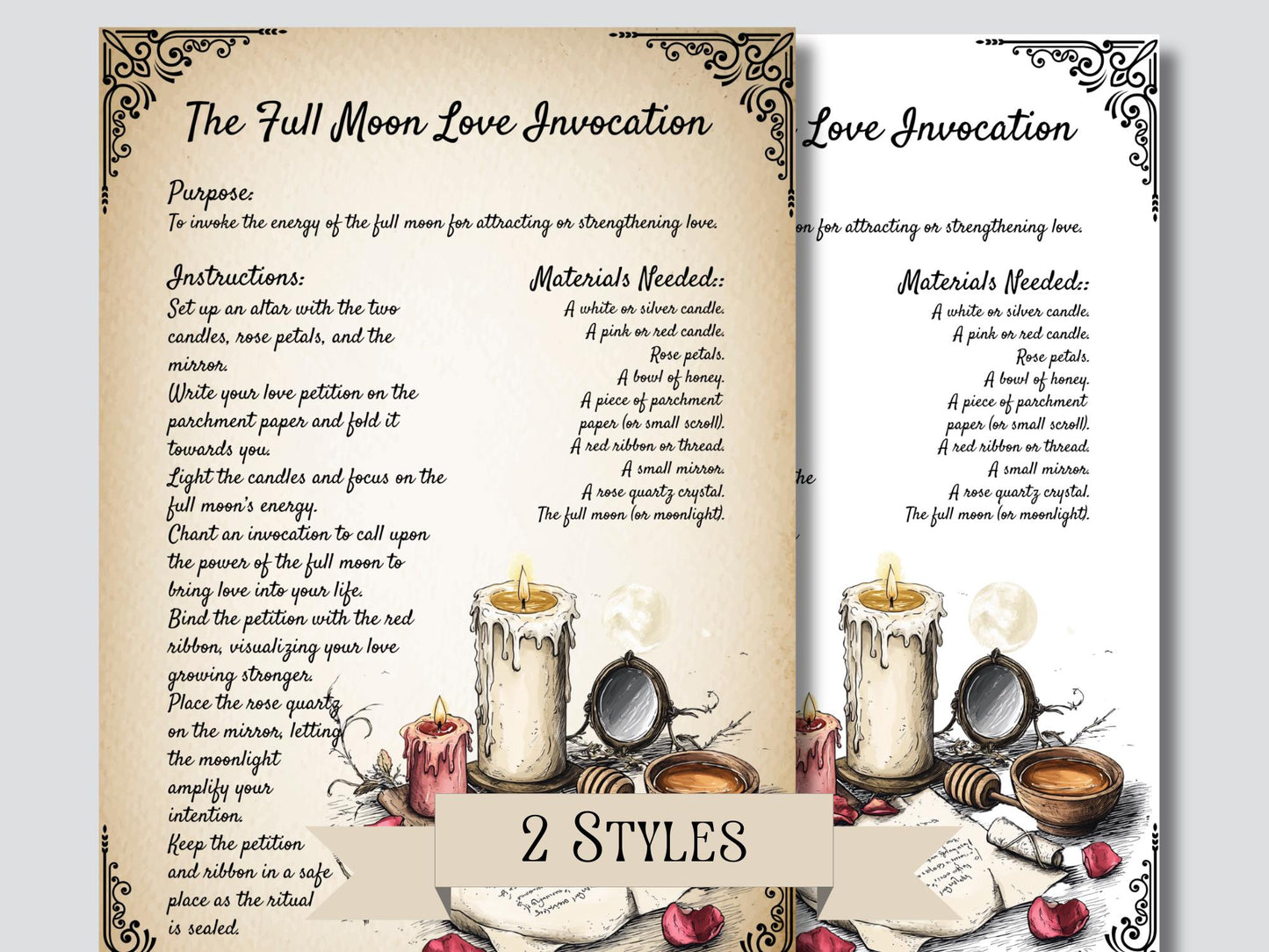 Ancient Voodoo Love Bindings. 17 Love Spells. Beautiful pages for your Grimoire or Book Of Shadows. Printable.