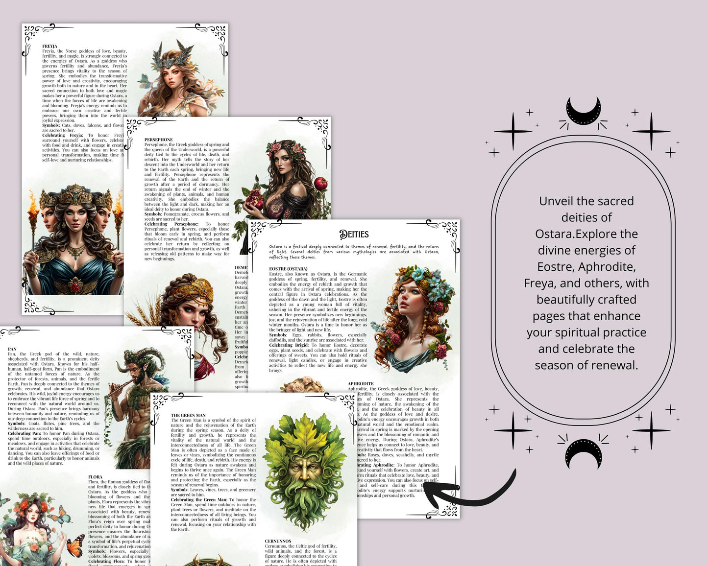 Ostara. Beautiful pages for your Grimoire or Book Of Shadows. Printable. Ostara Sabbat.