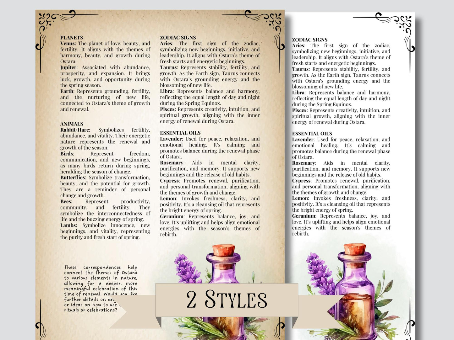 Ostara. Beautiful pages for your Grimoire or Book Of Shadows. Printable. Ostara Sabbat.