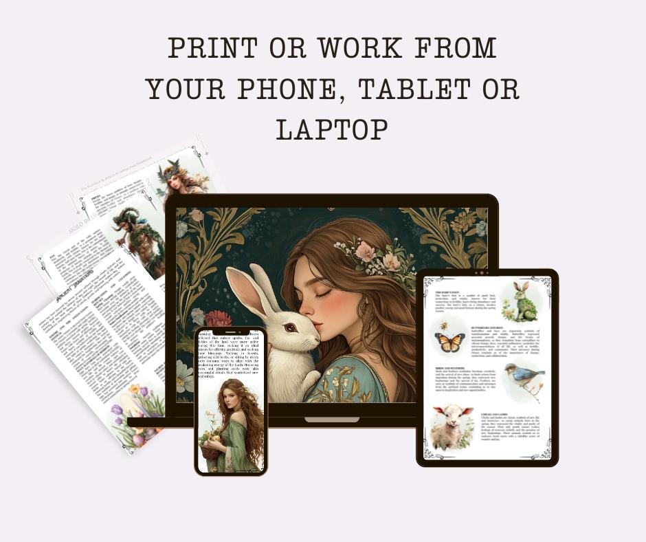 Ostara. Beautiful pages for your Grimoire or Book Of Shadows. Printable. Ostara Sabbat.