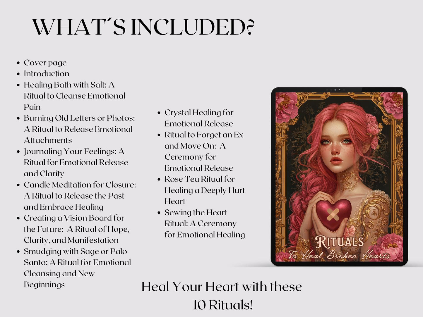 10 Rituals to Heal Broken Hearts. Heal Your Heart with Magic. Printable.