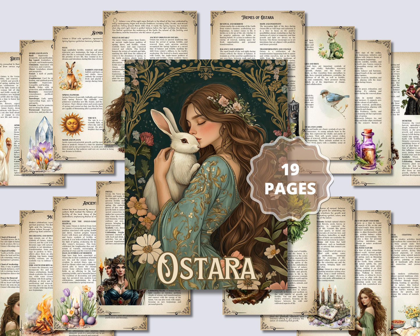 Ostara. Beautiful pages for your Grimoire or Book Of Shadows. Printable. Ostara Sabbat.