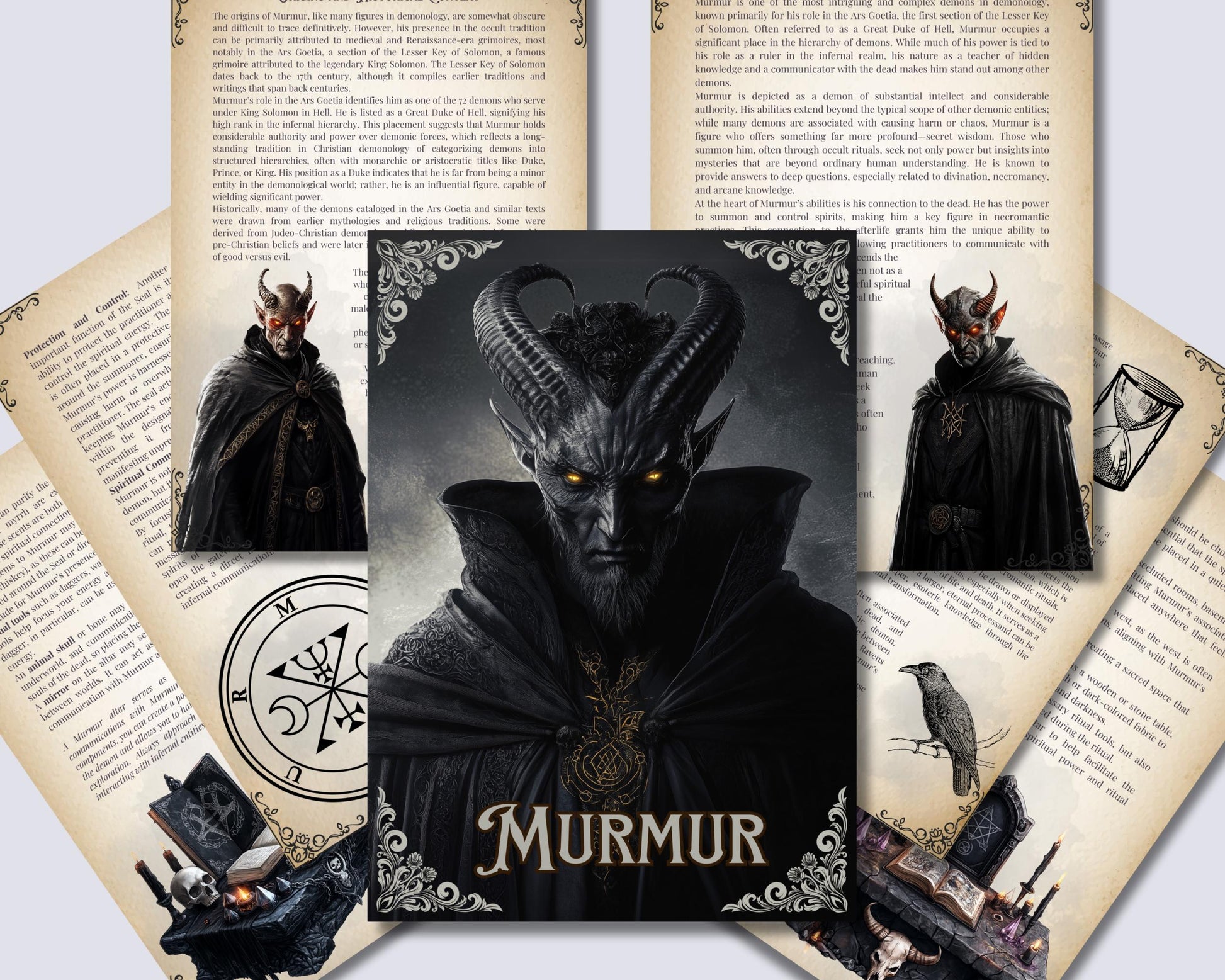 Murmur. The Great Duke of Hell. Grimoire Printable Pages.
