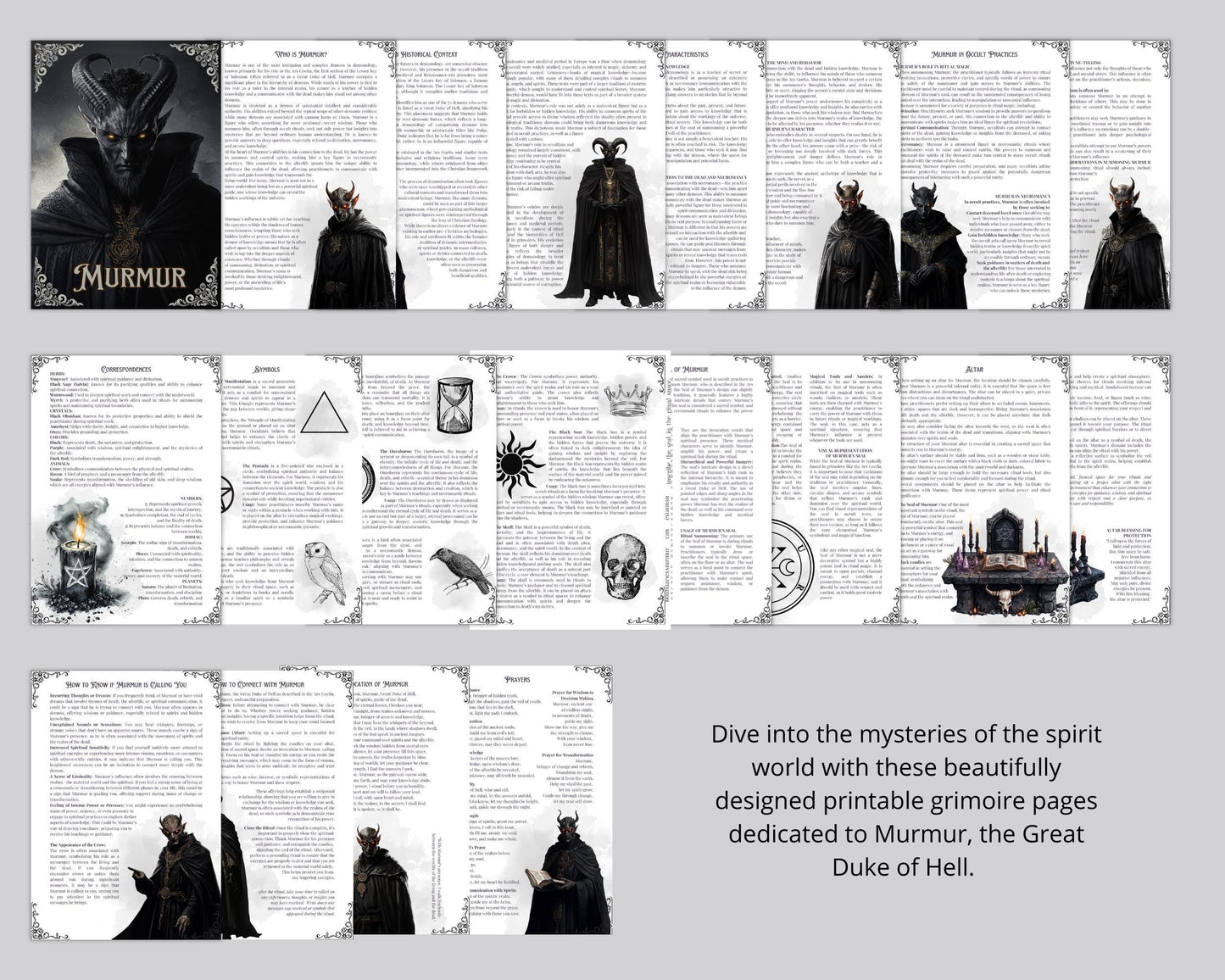 Murmur. The Great Duke of Hell. Grimoire Printable Pages.