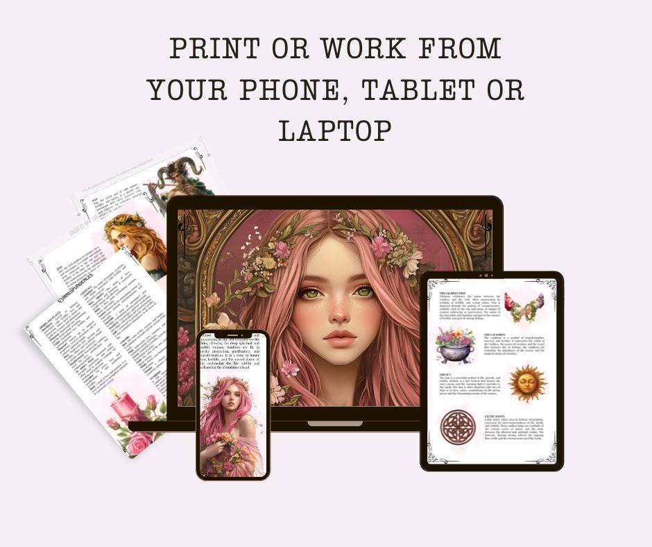 Beltane. Beautiful pages for your Grimoire or Book Of Shadows. Printable. Beltane Sabbat.