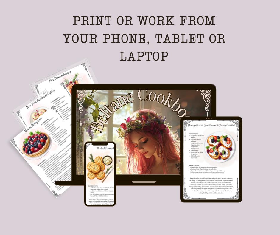 Beltane Cookbook Basic Guide. 25 Recipes for the Season of Rebirth and Fertility. Printable