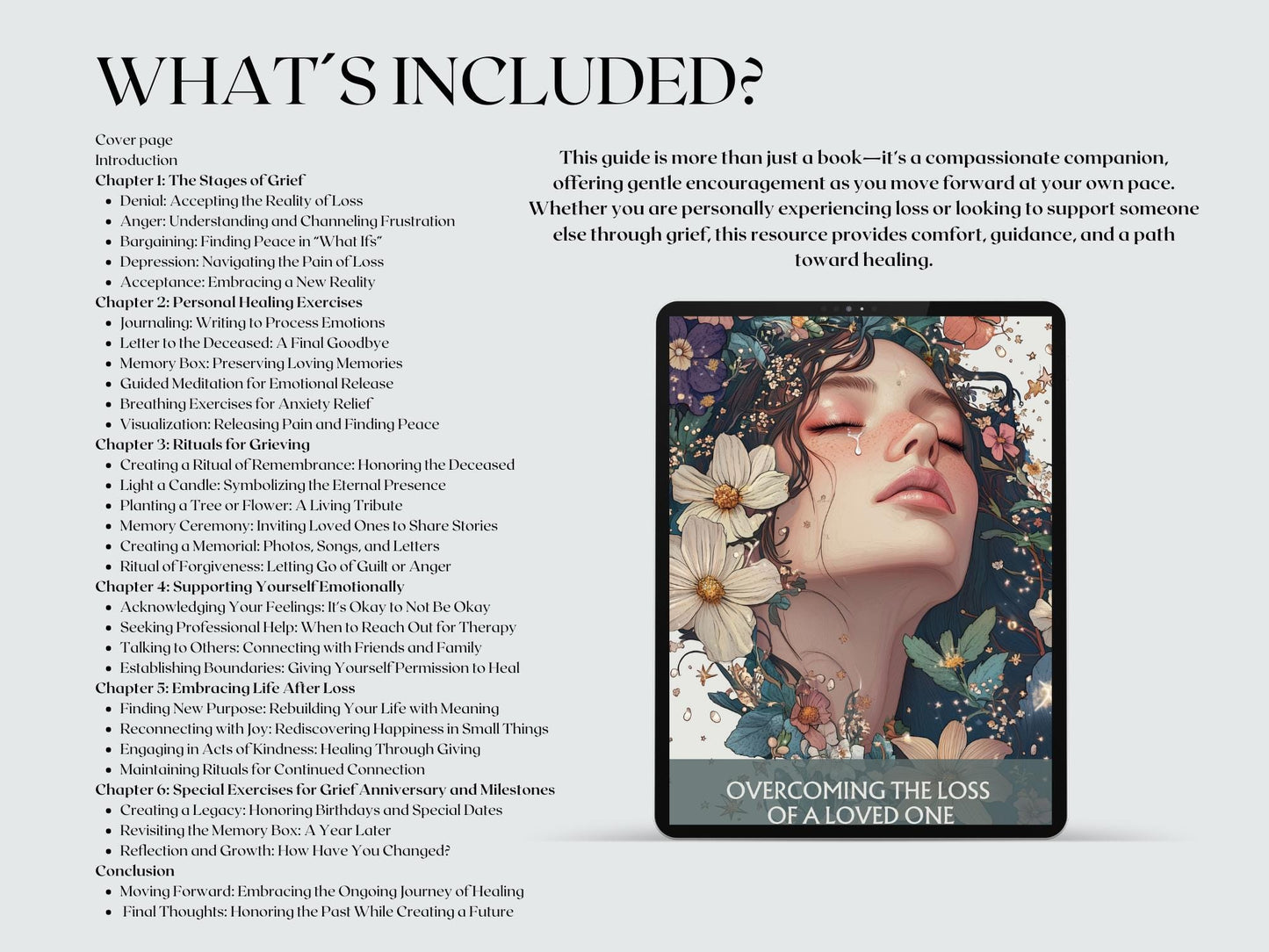 Overcoming the Loss of a Loved One – A 118-Page Guide to Healing and Transformation. Printable