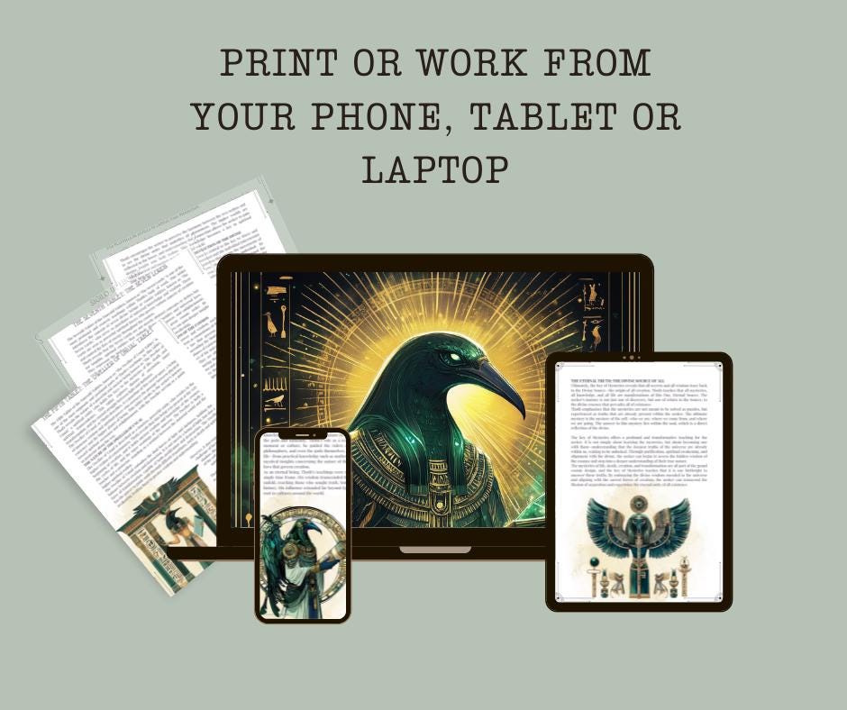 The EMERALD TABLETS. 73 pages of Wisdom from Thoth the Atlantean. Mysteries of Life & Divine Truth. Beautiful Grimoire Pages. Printable