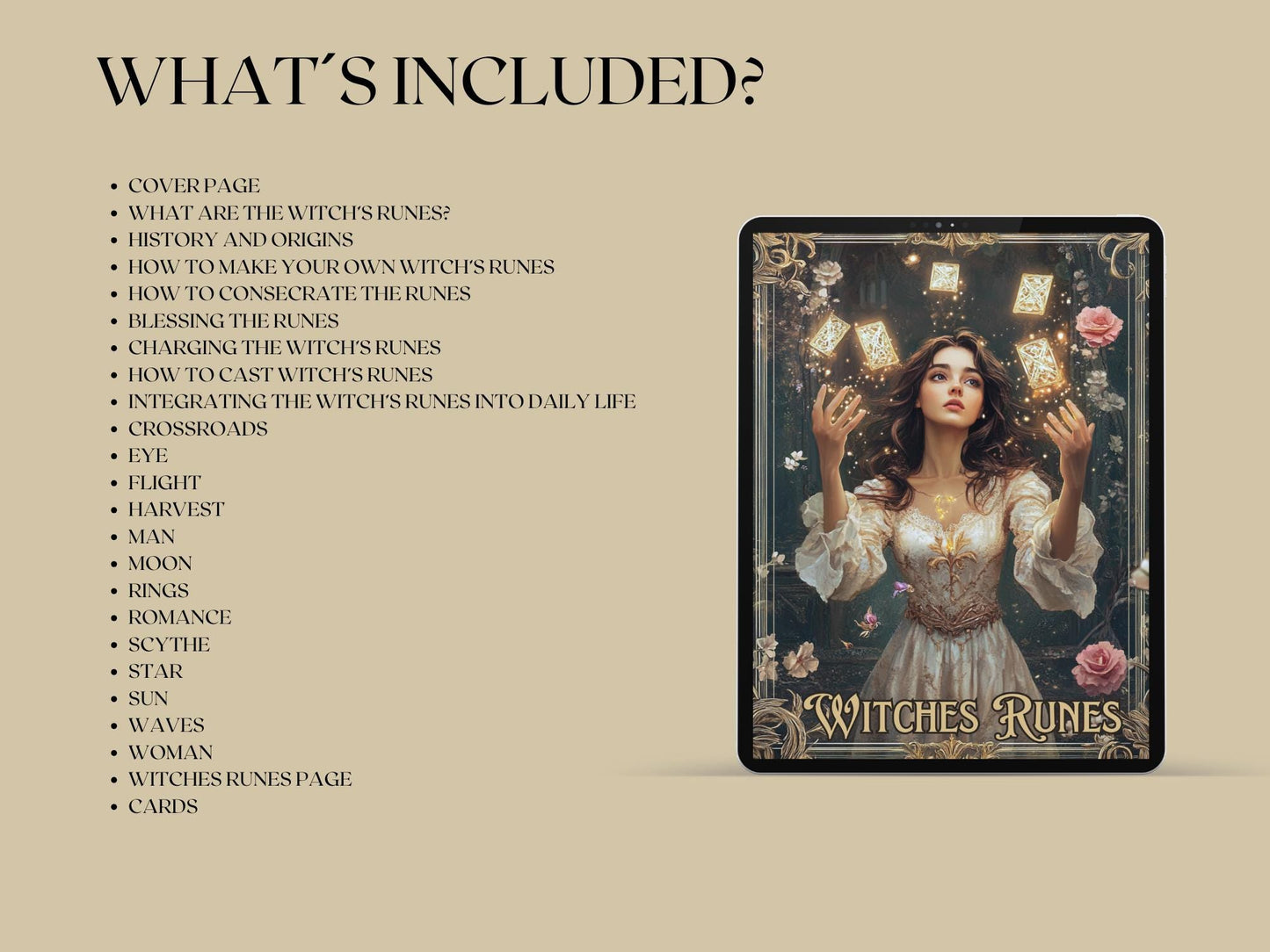 Witches Rune Bundle. Printable Grimoire Pages & Rune Magic Cards. Gorgeous, ready-to-print pages for your Grimoire or Book of Shadows.