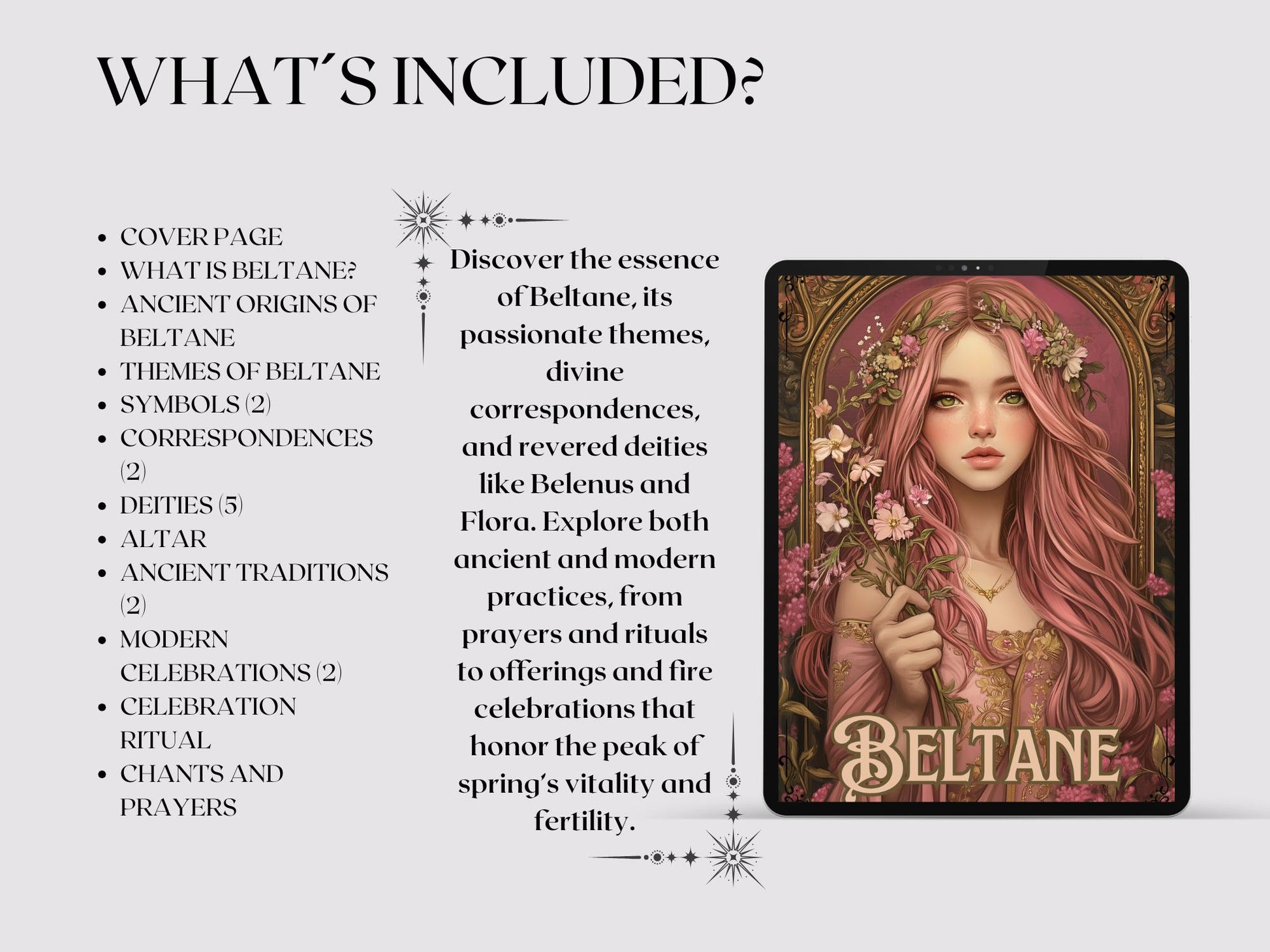 Beltane. Beautiful pages for your Grimoire or Book Of Shadows. Printable. Beltane Sabbat.
