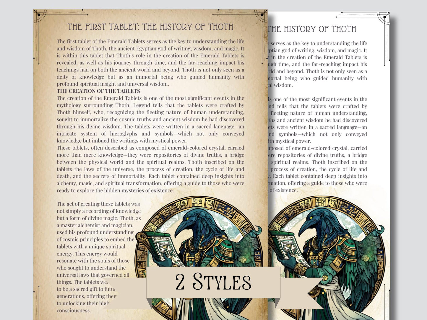 The EMERALD TABLETS. 73 pages of Wisdom from Thoth the Atlantean. Mysteries of Life & Divine Truth. Beautiful Grimoire Pages. Printable